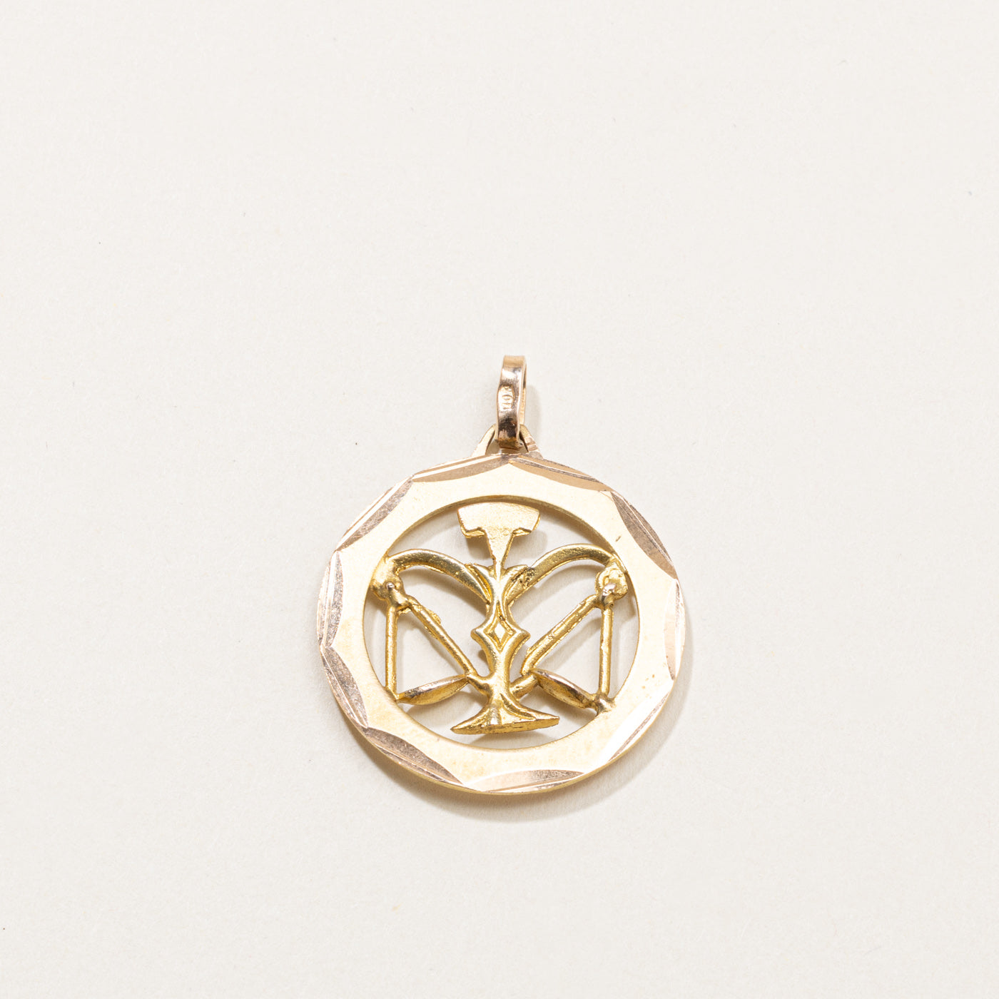 10k Libra Zodiac Pendant