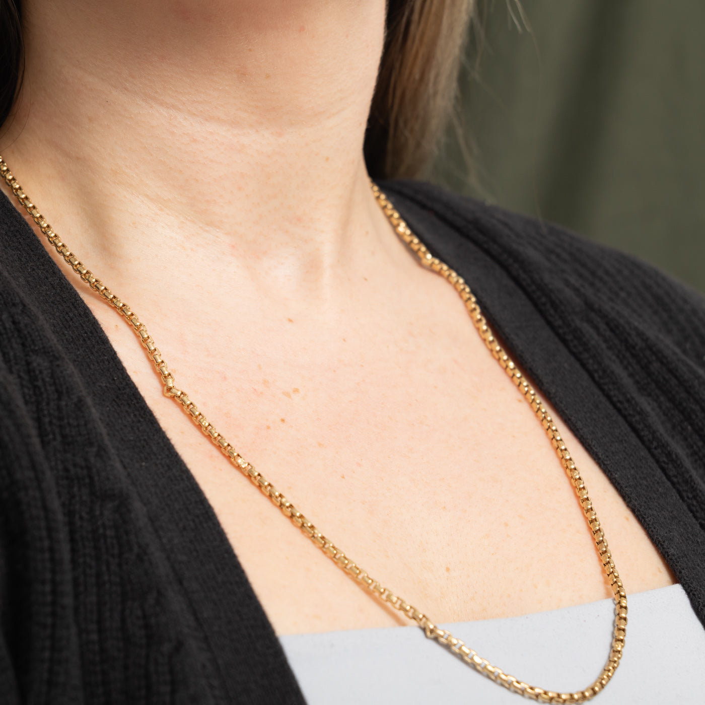 10k Yellow Gold Box Chain | 3.3mm | 27"