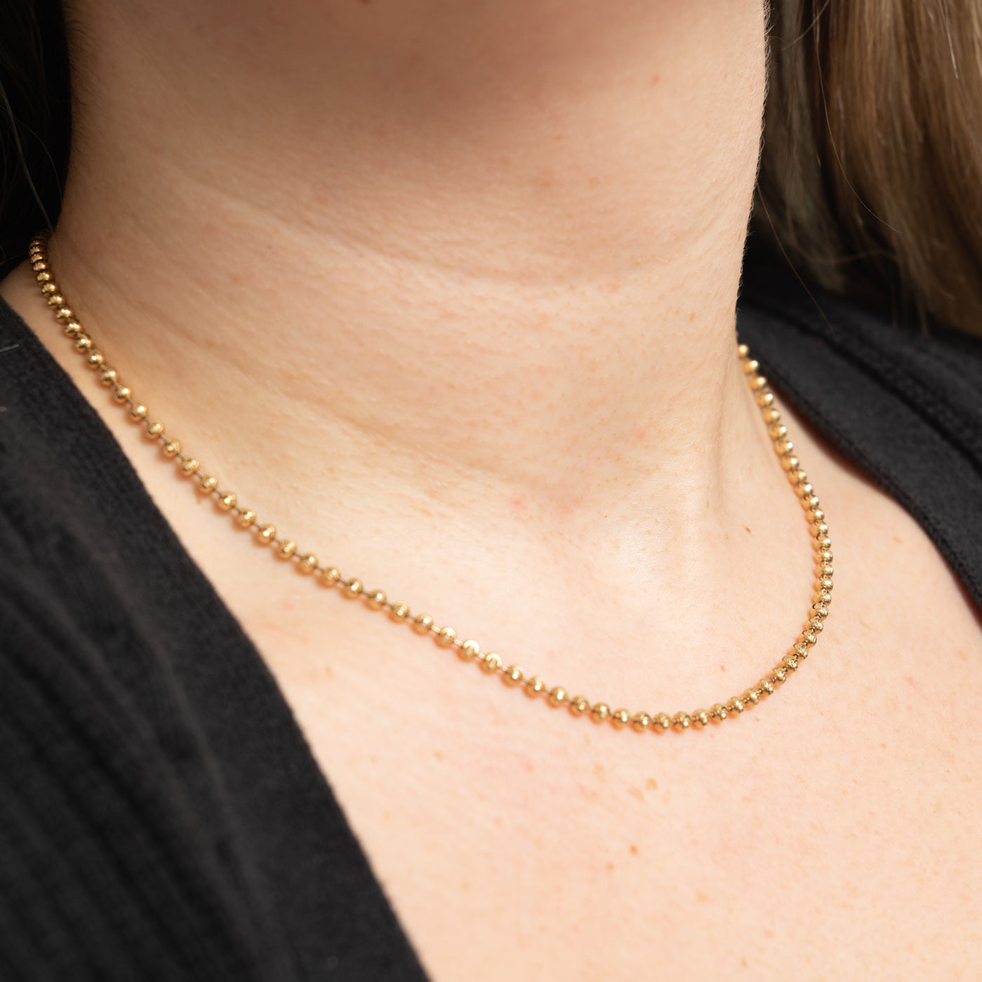 10k Yellow Gold Bead Chain | 2.8mm | 17"