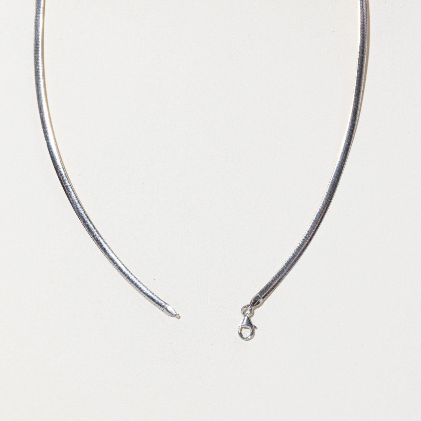 10k White Gold Omega Chain | 3mm | 18"