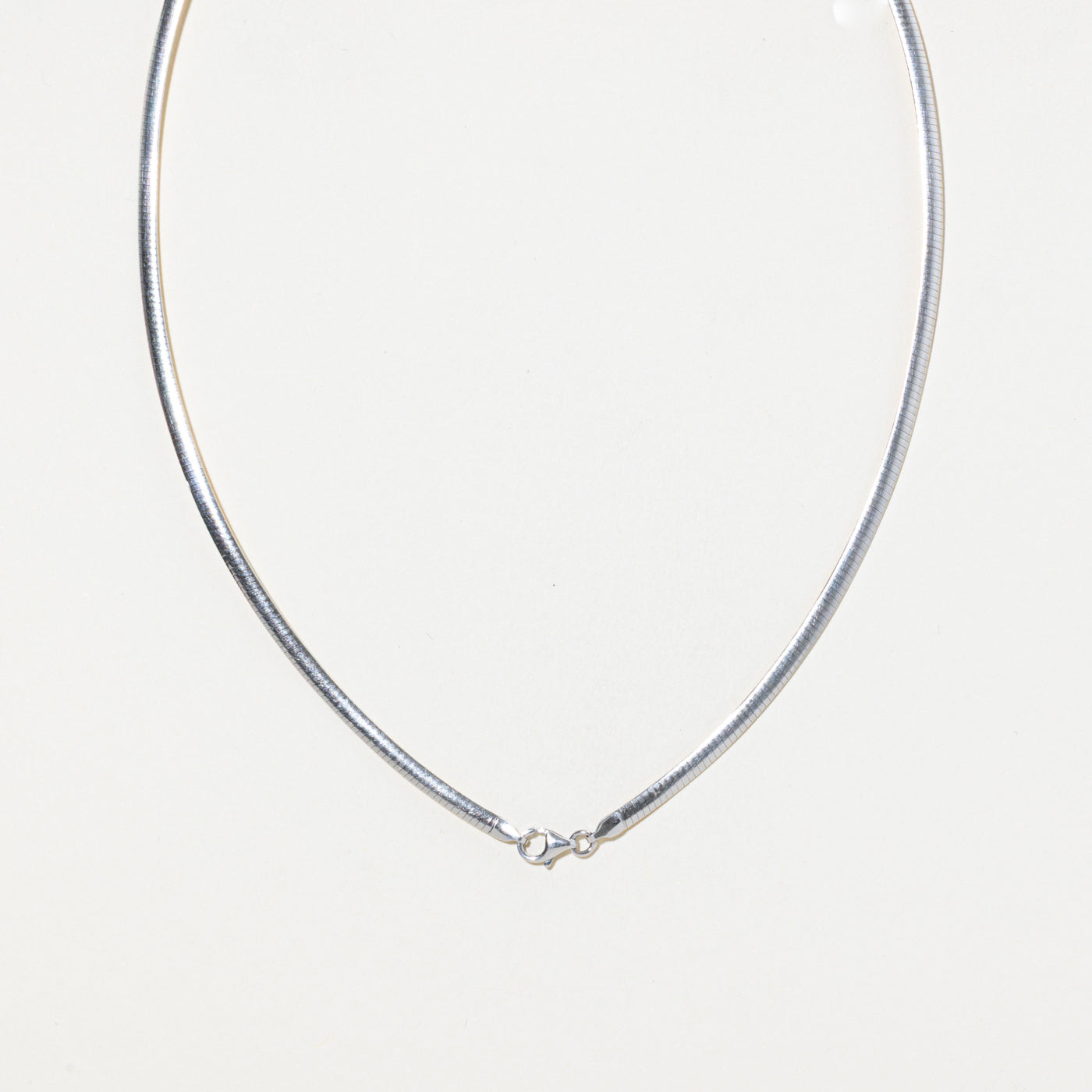 10k White Gold Omega Chain | 3mm | 18"