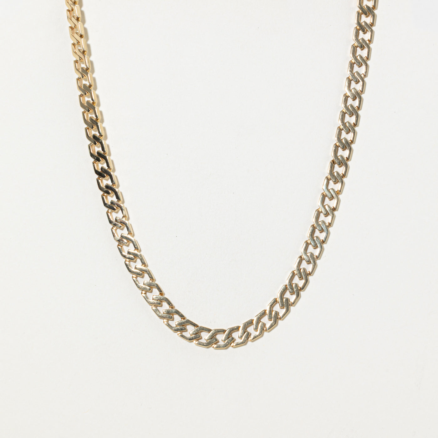 14k Modified Curb Link Chain| 7.4mm | 18"