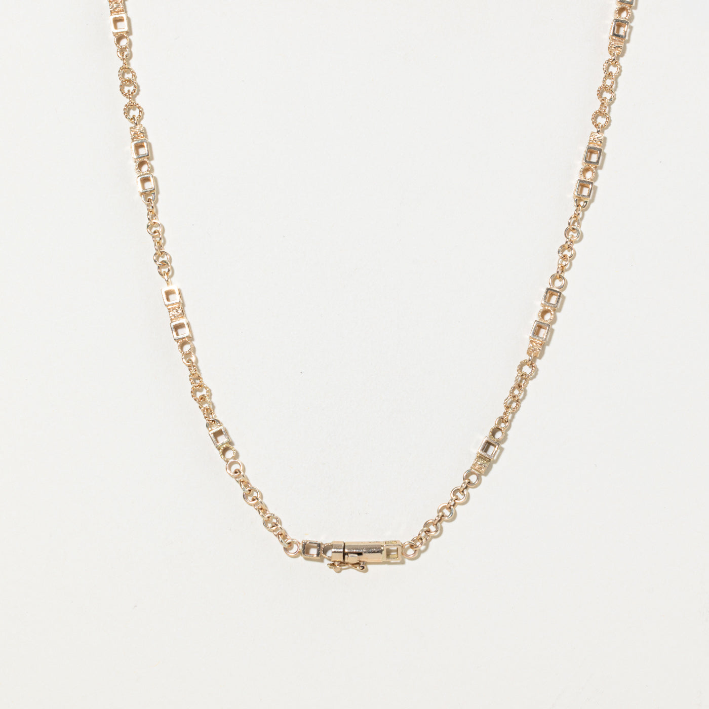 14k Geometric Fancy Chain Necklace | 3.8mm | 18"
