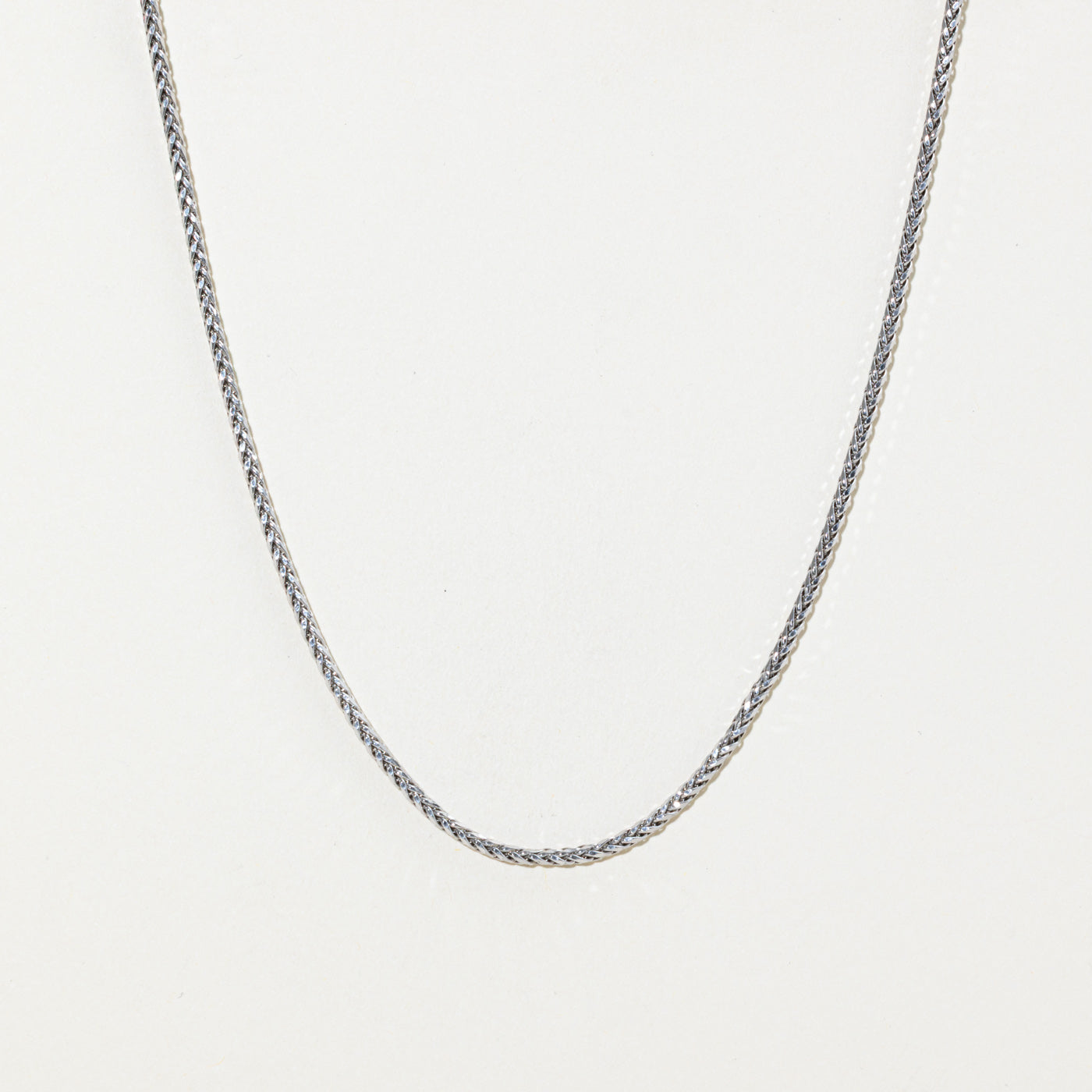 14k White Gold Foxtail Chain | 2.4mm | 24"