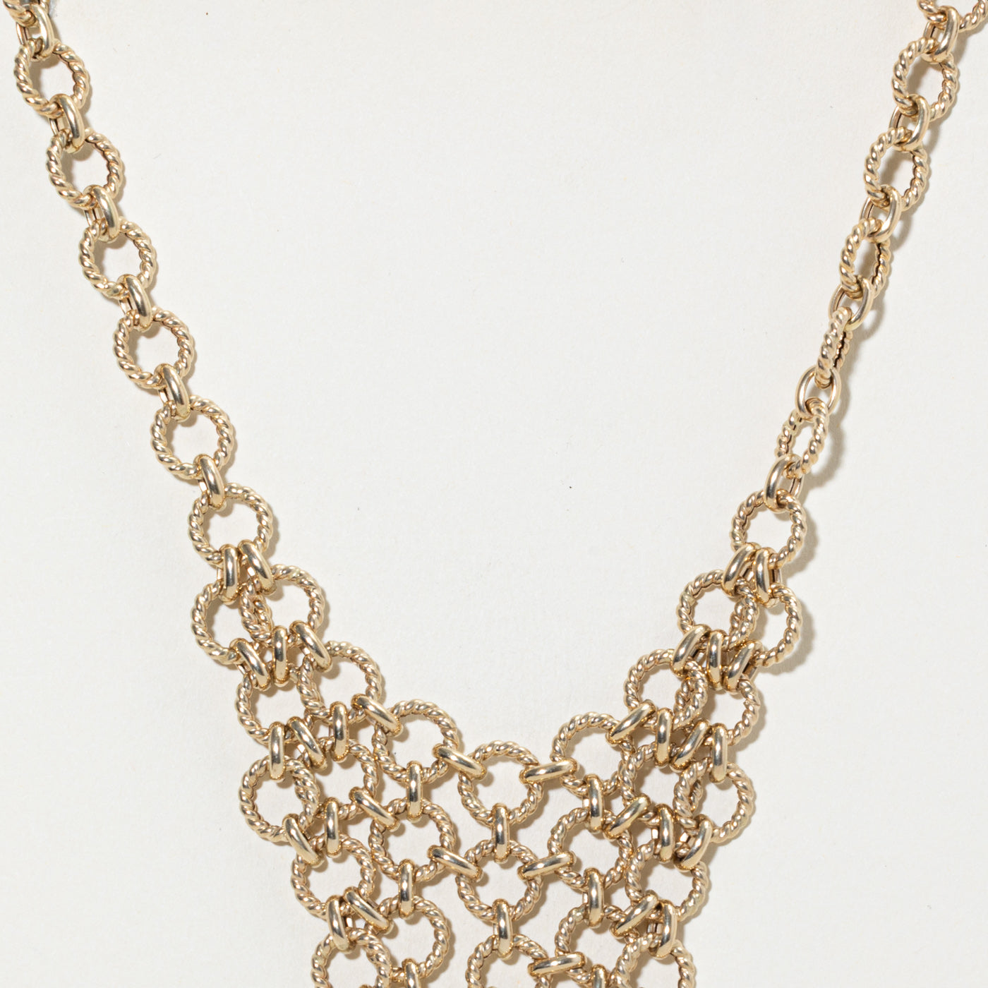 14k Chain Bib Necklace | 17.5"