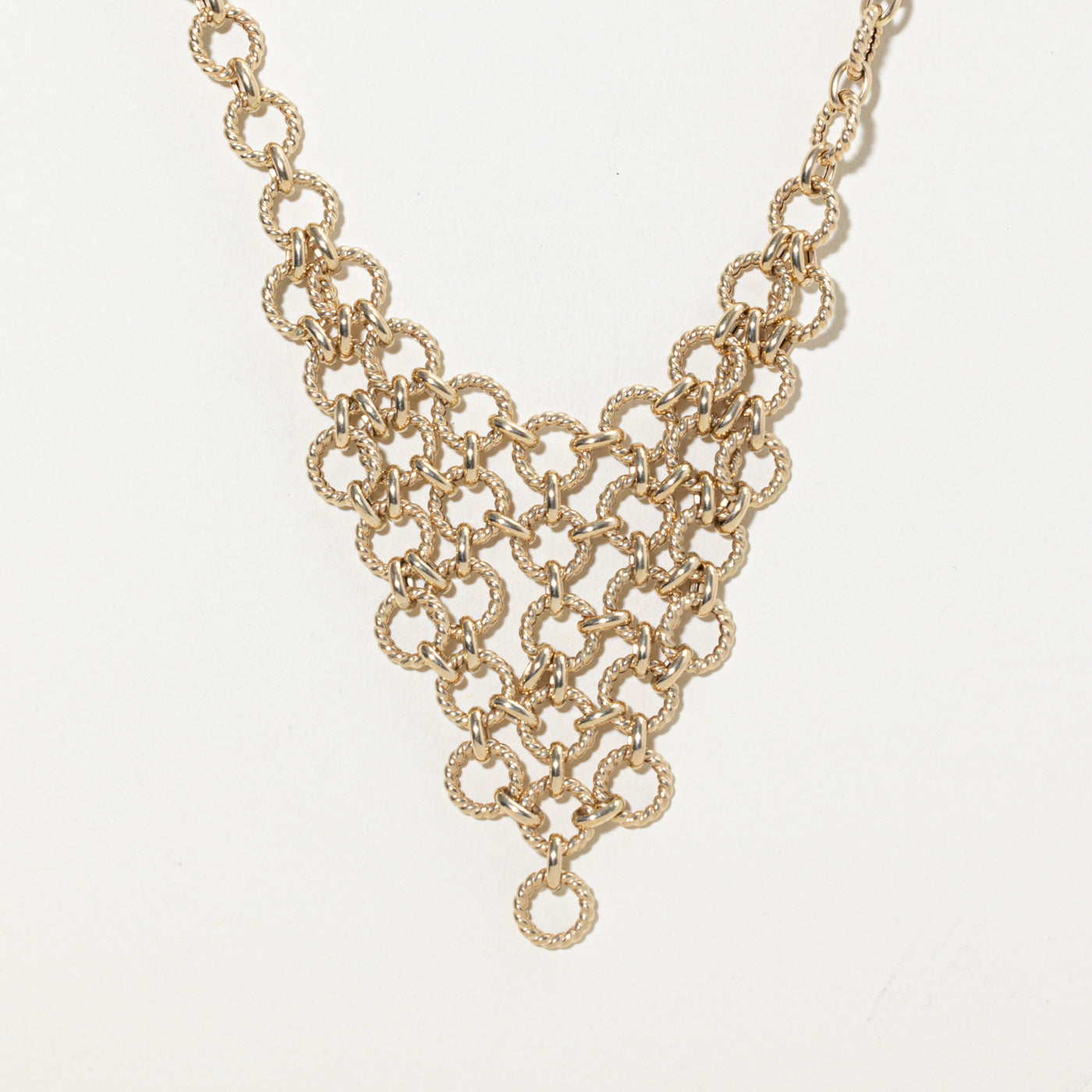 14k Chain Bib Necklace | 17.5"