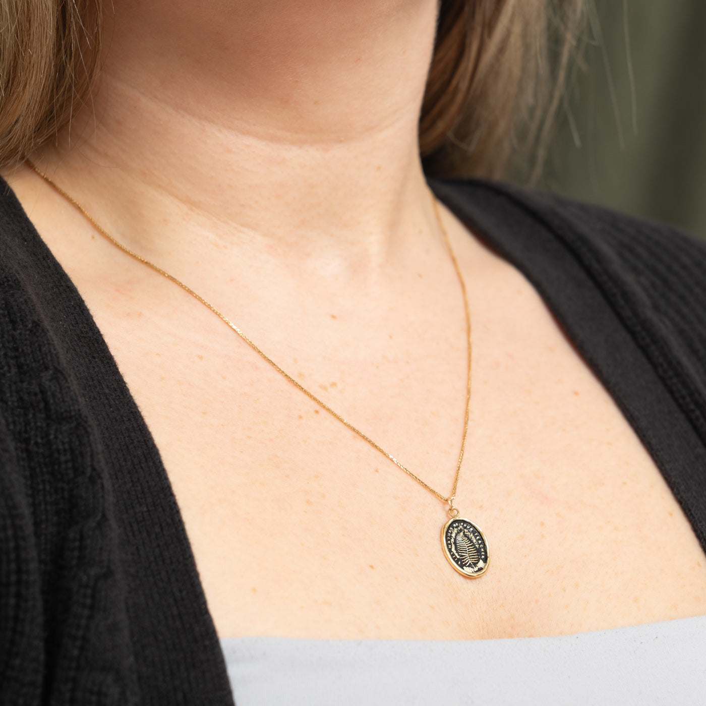 ‘Pyrrha’ 14k Let Nature Be Your Teacher Pendant Necklace | 20"