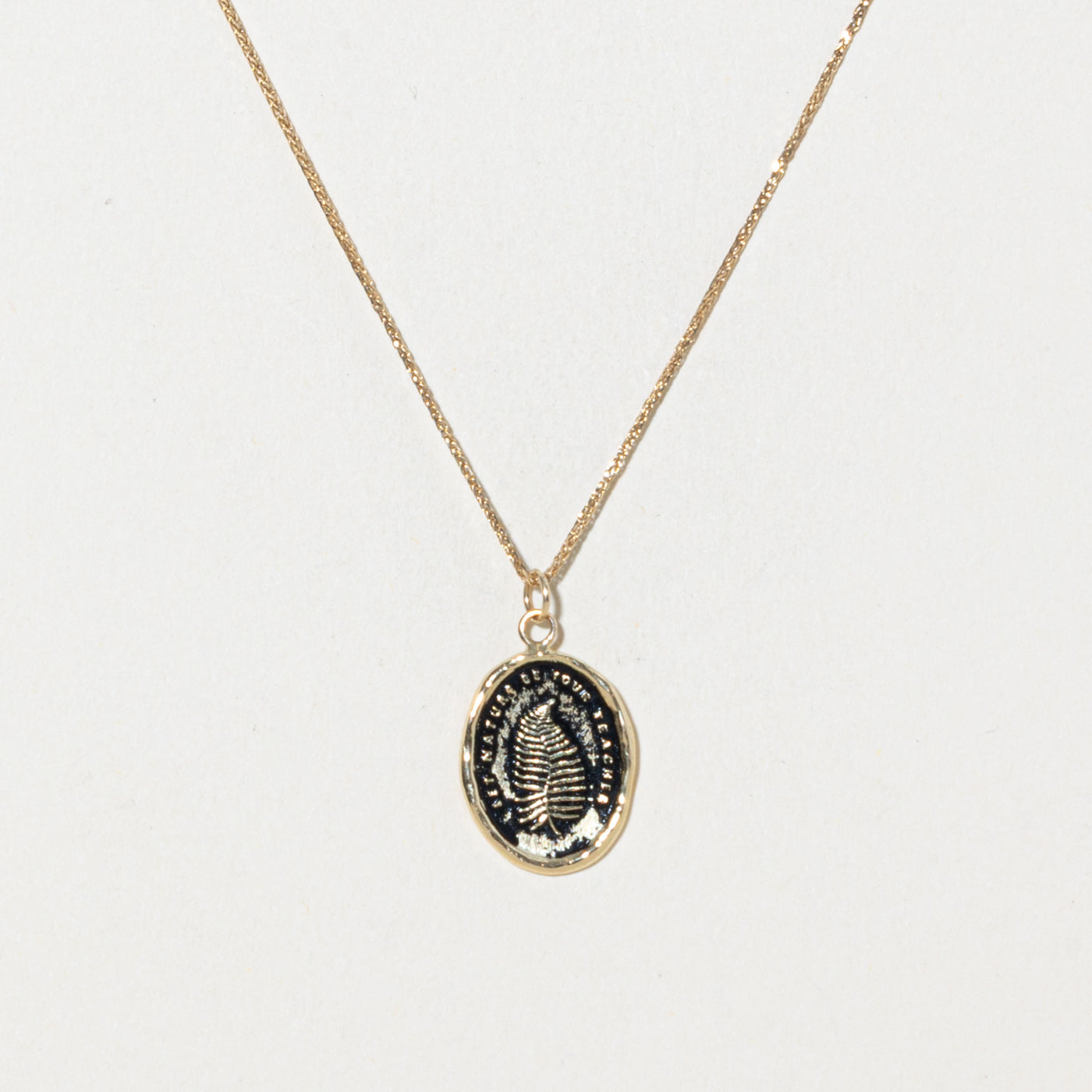 ‘Pyrrha’ 14k Let Nature Be Your Teacher Pendant Necklace | 20"