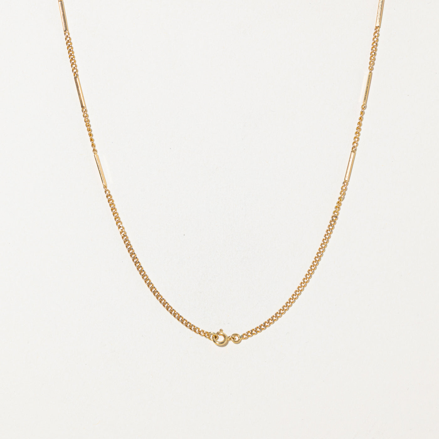 18k Bar Link Chain | 1.5mm | 17.5"