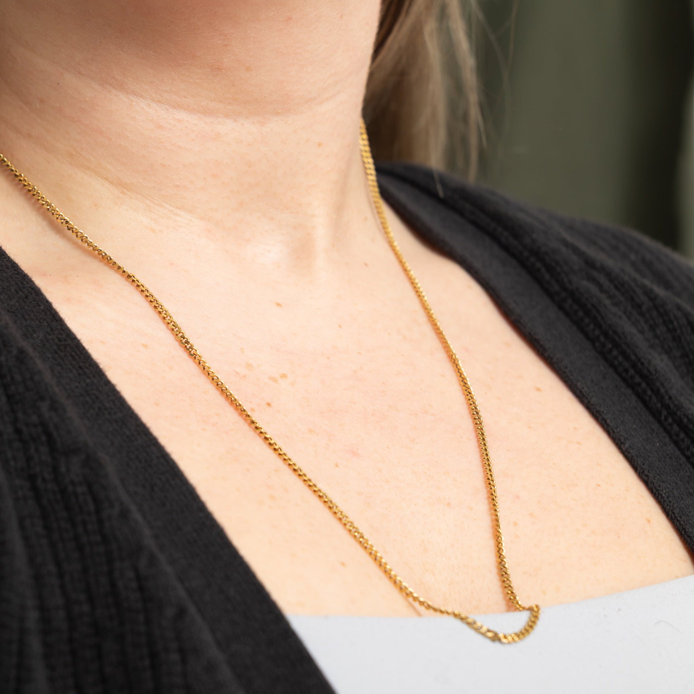 Vintage Italian 18k Curb Chain | 2.34mm | 24"