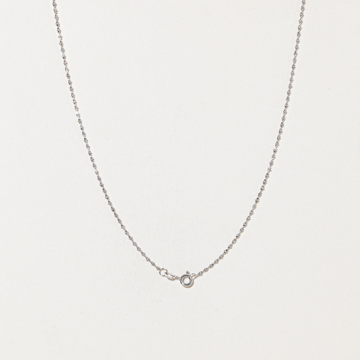 18k White Gold Bead Chain | 1.3mm | 16"