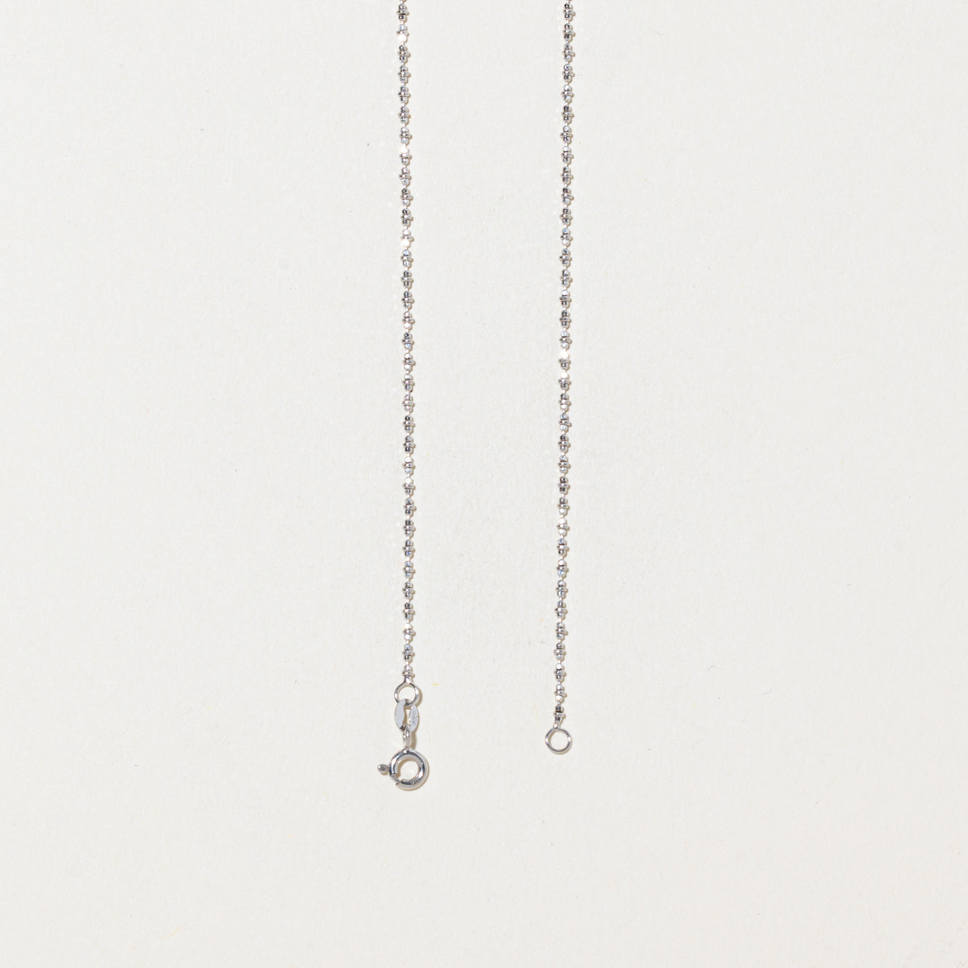 18k White Gold Bead Chain | 1.3mm | 16"