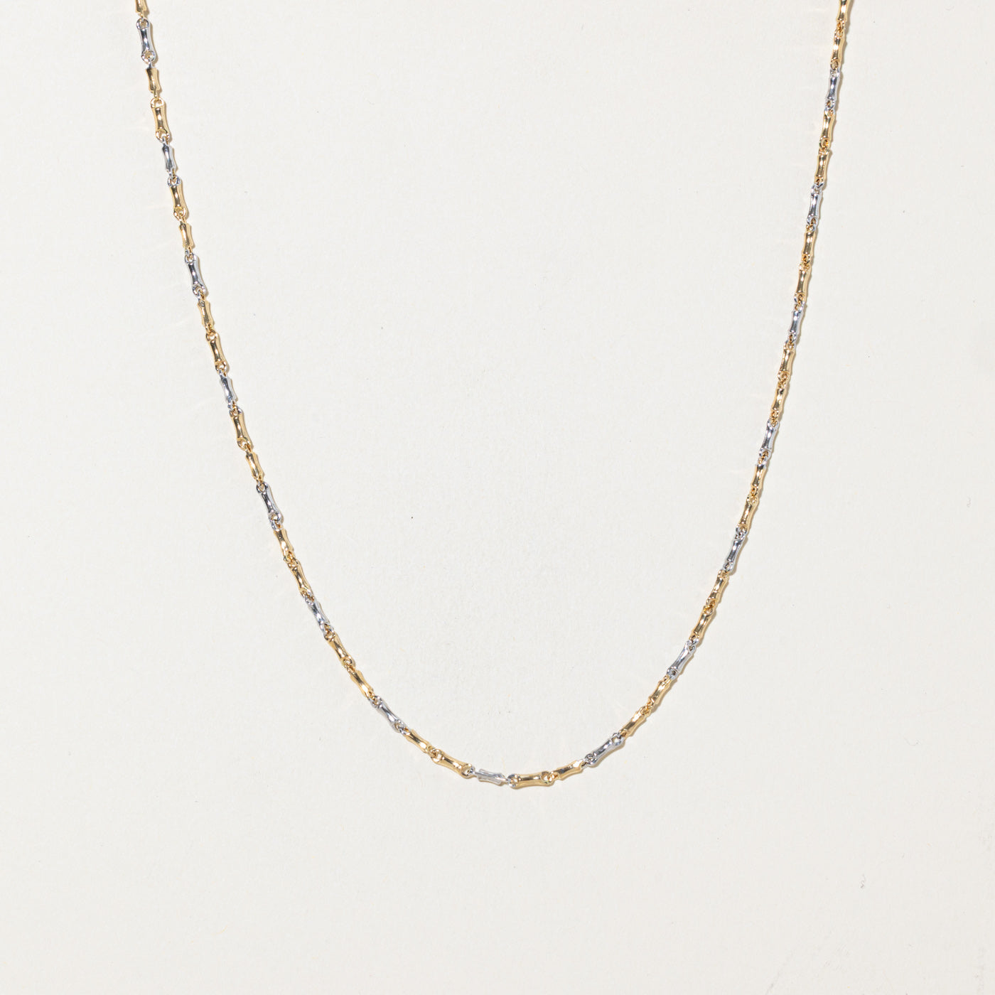 Italian 18k Two-Tone Bar Link Chain | 1.83mm | 19"