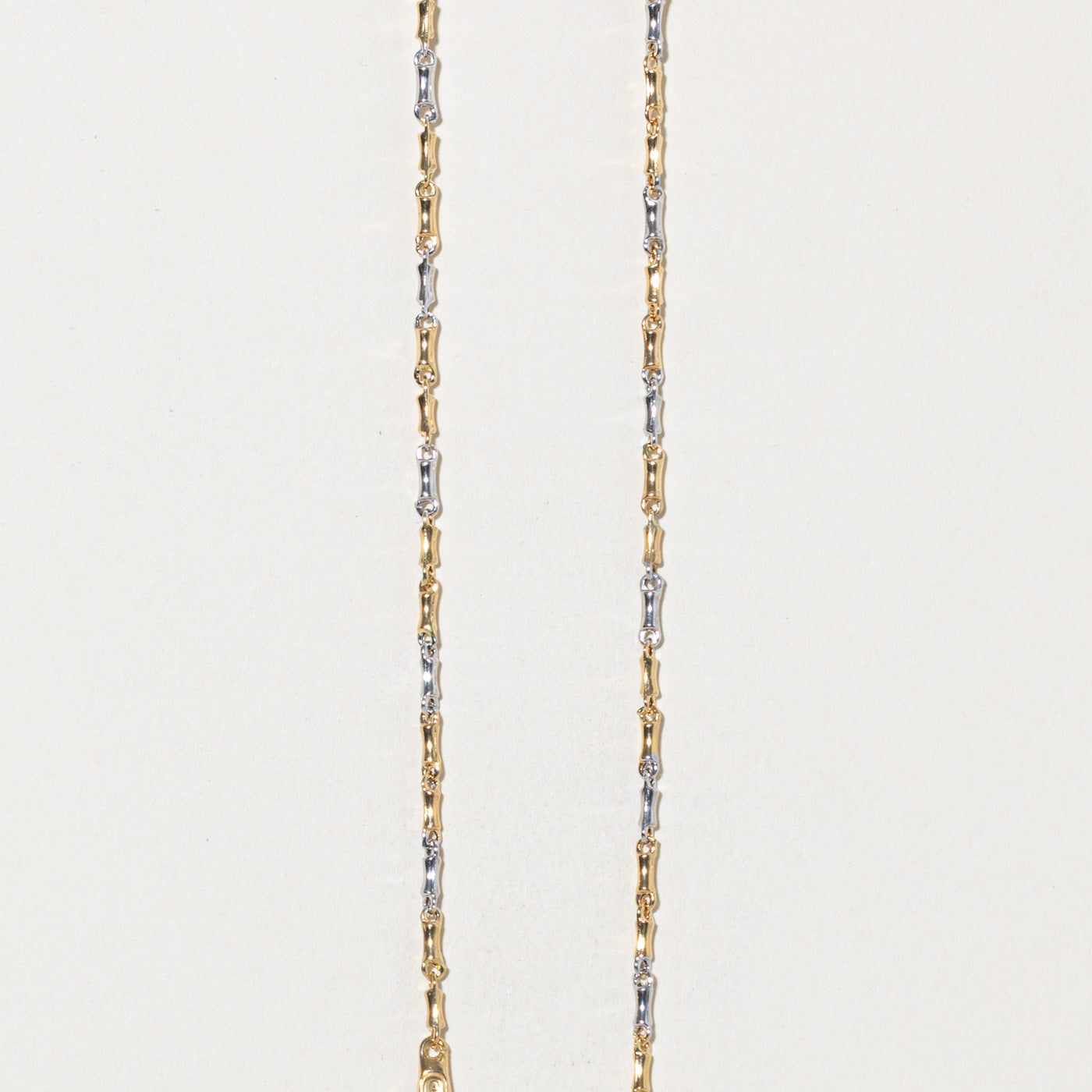 Italian 18k Two-Tone Bar Link Chain | 1.83mm | 19"