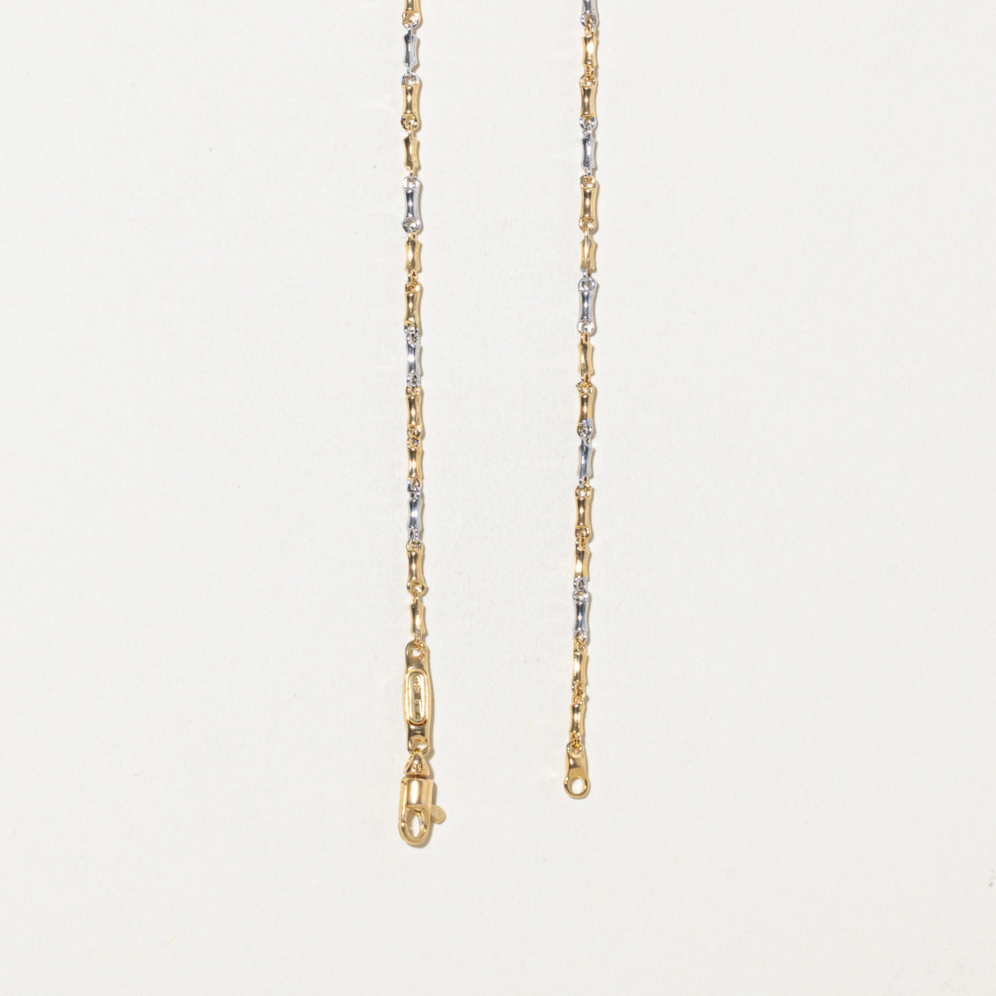 Italian 18k Two-Tone Bar Link Chain | 1.83mm | 19"