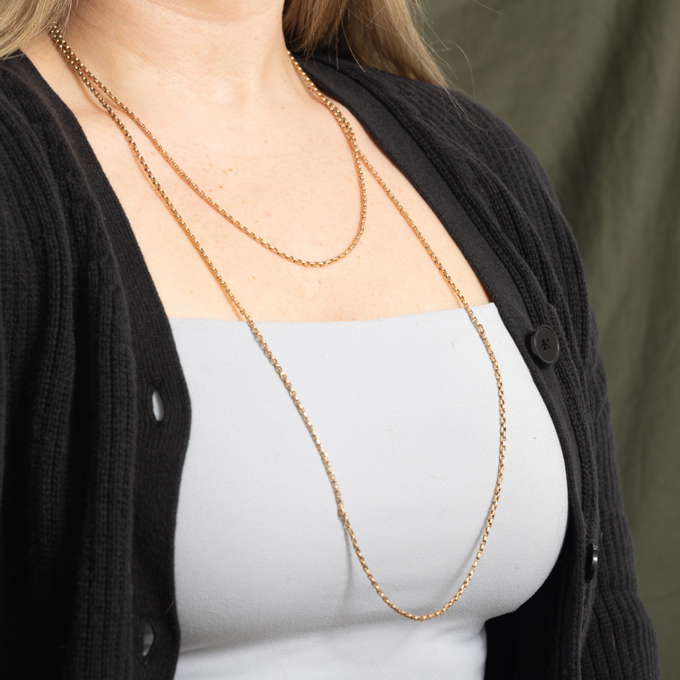 9k Rounded Box Chain | 2.2mm | 57"