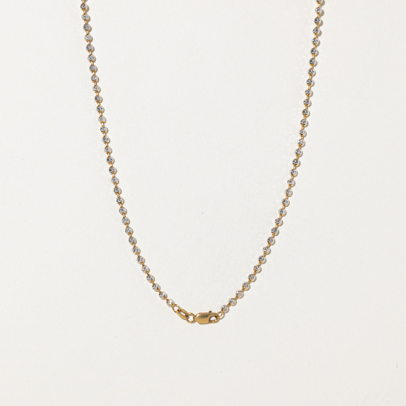 Italian 18k Diamond Cut Bead Chain | 2.5mm | 16"