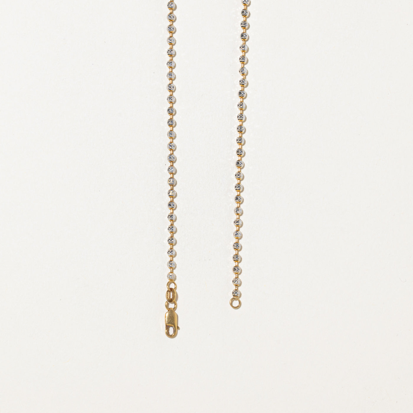 Italian 18k Diamond Cut Bead Chain | 2.5mm | 16"