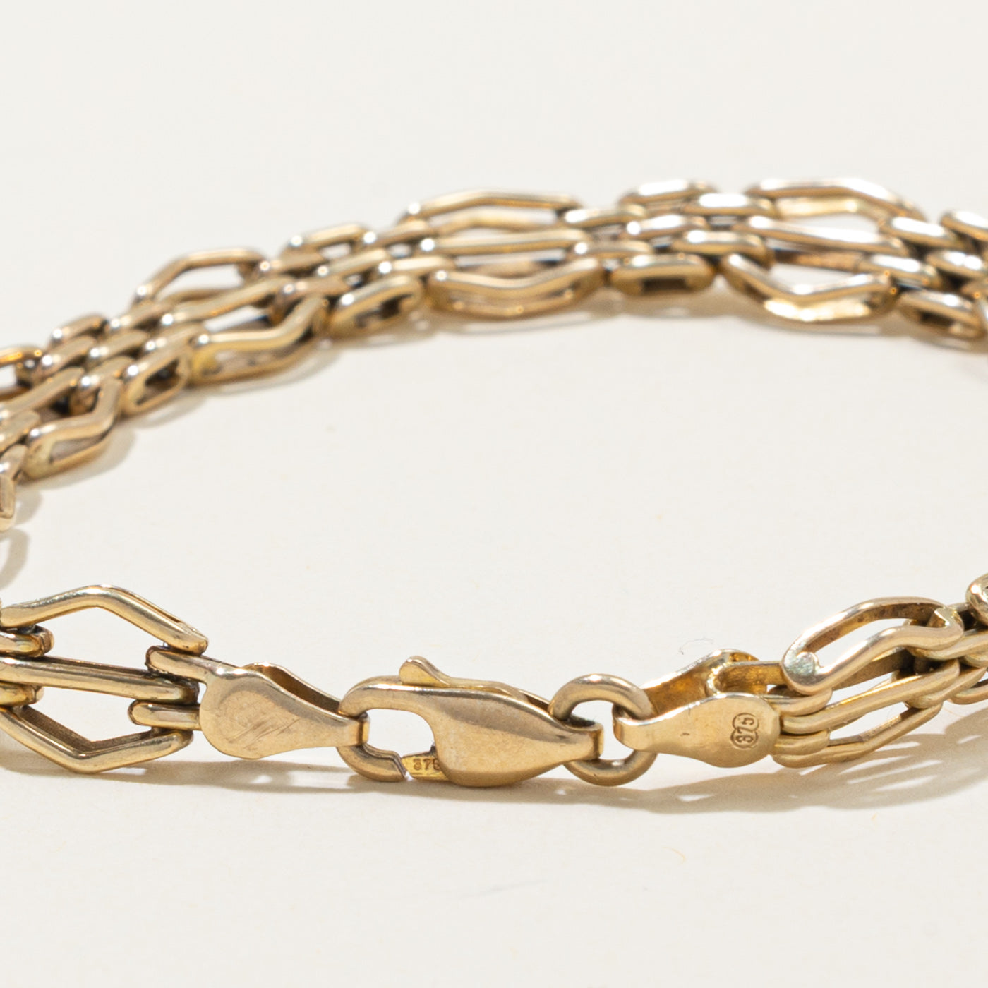 9k Geometric Chain Bracelet | 7.2mm | 8"