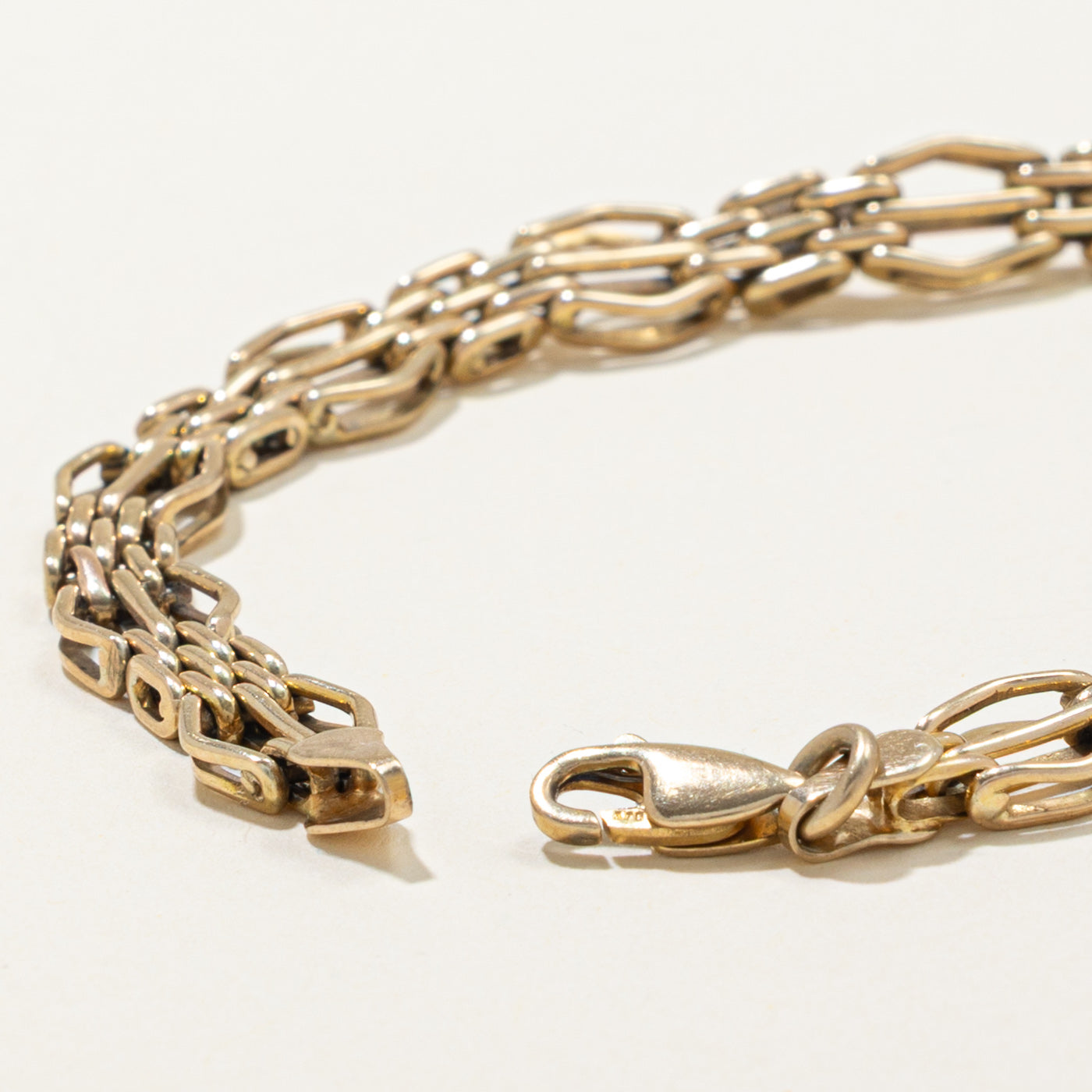 9k Geometric Chain Bracelet | 7.2mm | 8"