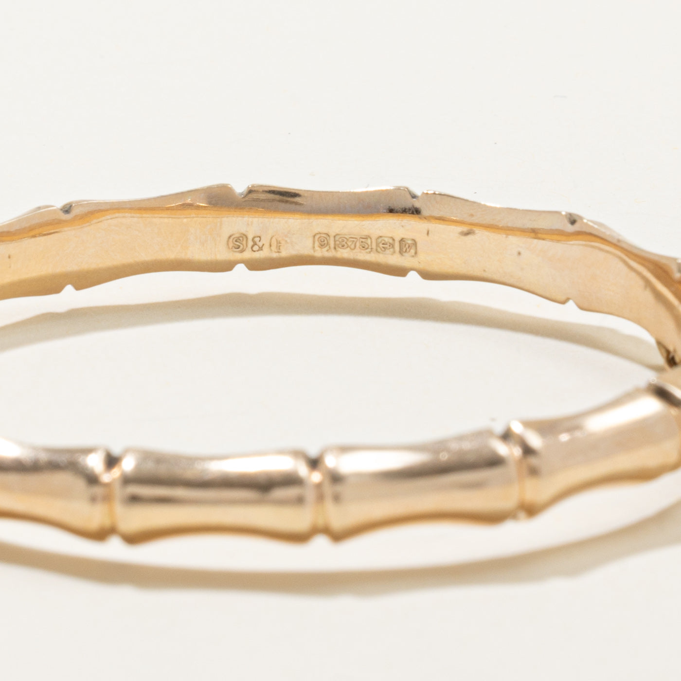 1971 Birmingham Bamboo Design Bangle Bracelet | 6.85mm | 6.5"
