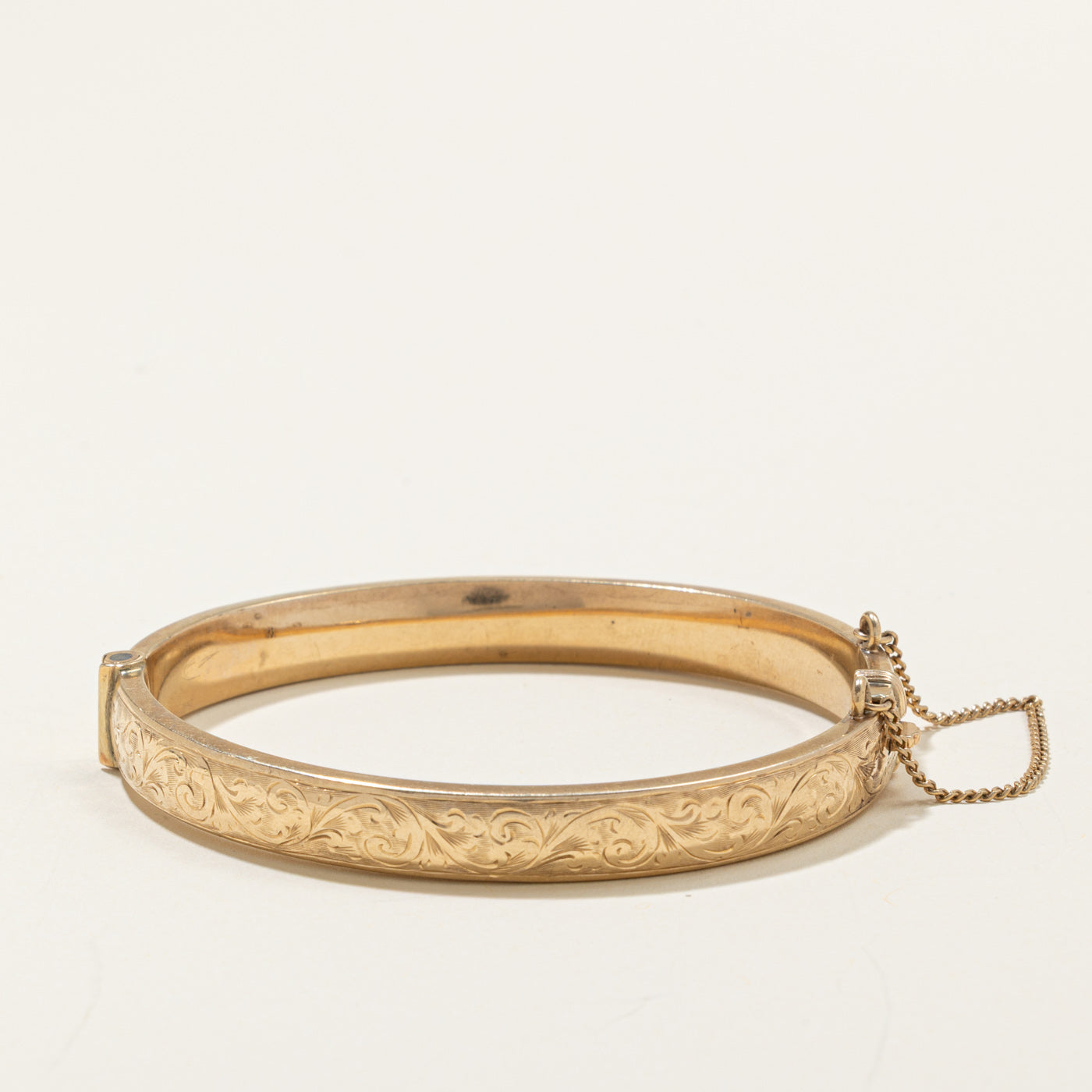 ‘Birks’ 9k Engraved Bangle Bracelet | 6.5"