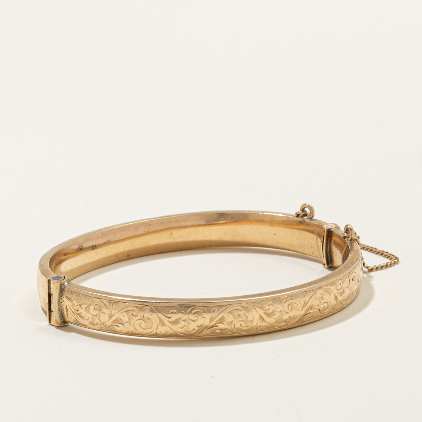‘Birks’ 9k Engraved Bangle Bracelet | 6.5"