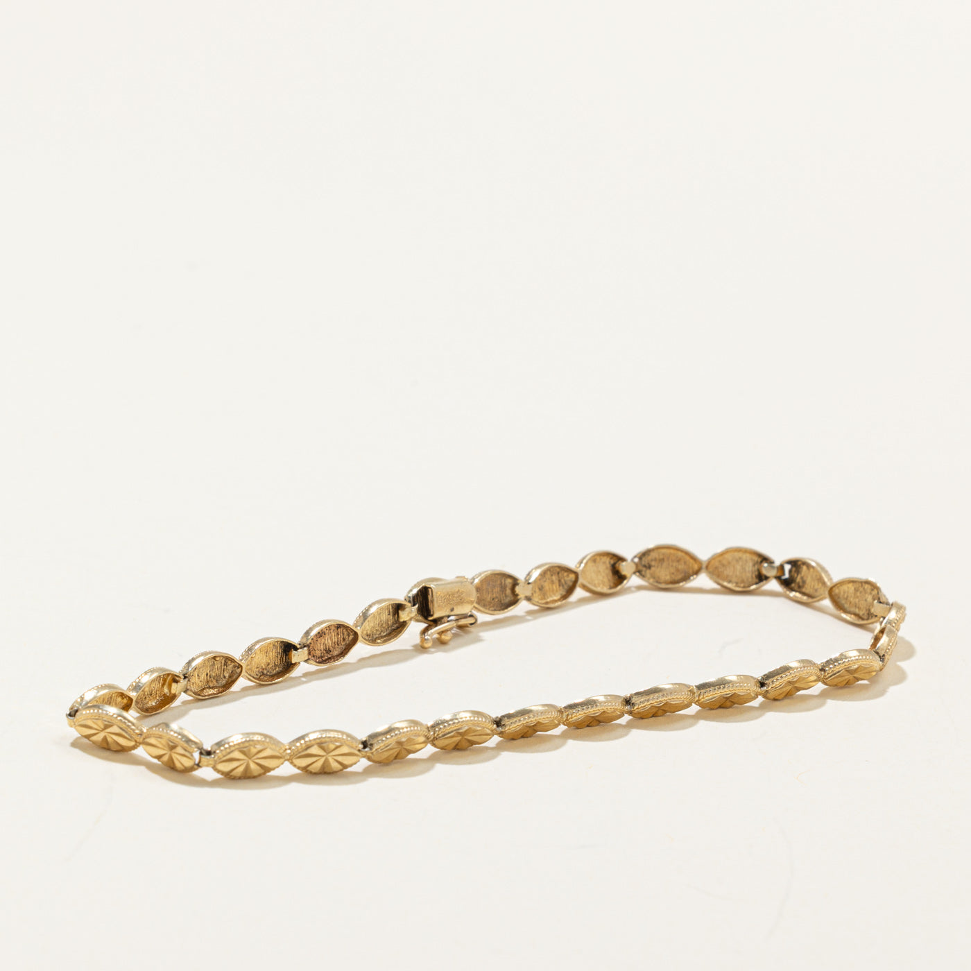14k Diamond Cut Bead Link Bracelet | 4.3mm | 8.5"