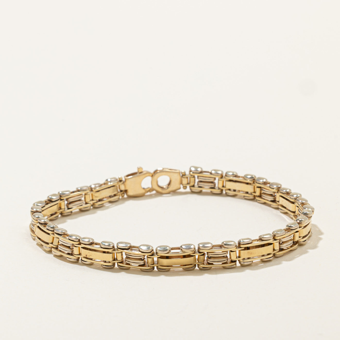 Italian 14k Geometric Chain Bracelet | 6.9mm | 8"
