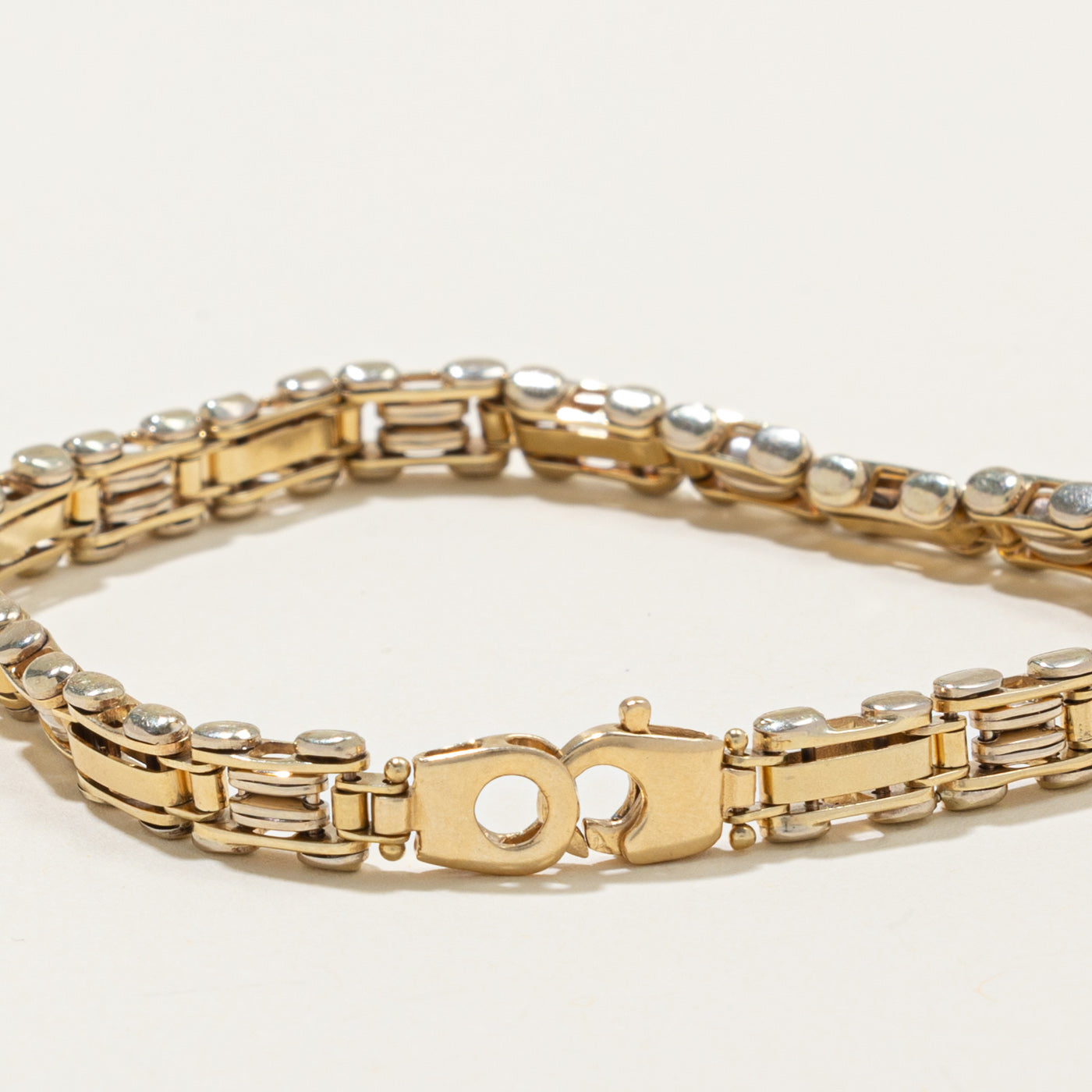 Italian 14k Geometric Chain Bracelet | 6.9mm | 8"