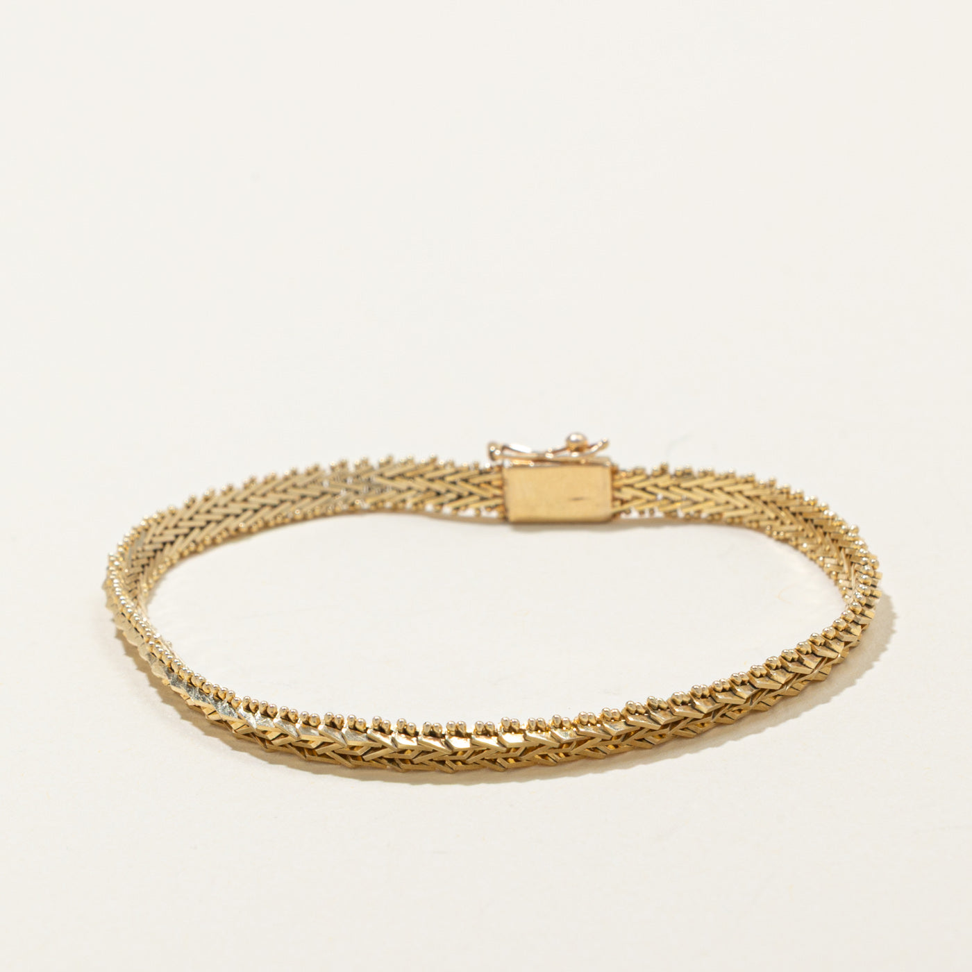 14k Woven Link Chain Bracelet | 4.3mm | 7"