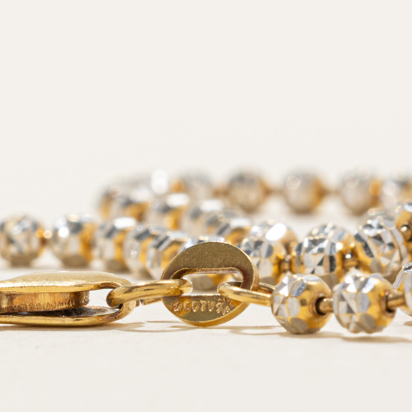 Italian 18k Diamond Cut Bead Chain | 2.5mm | 16"