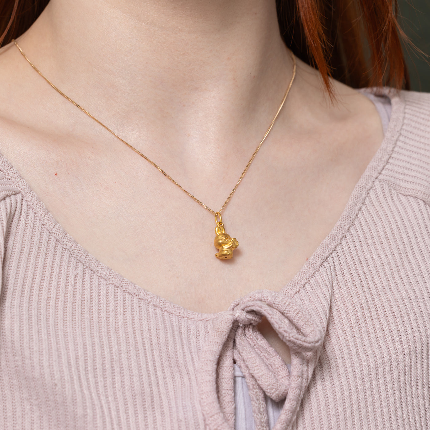 24k Bunny & Four Leaf Clover Charm