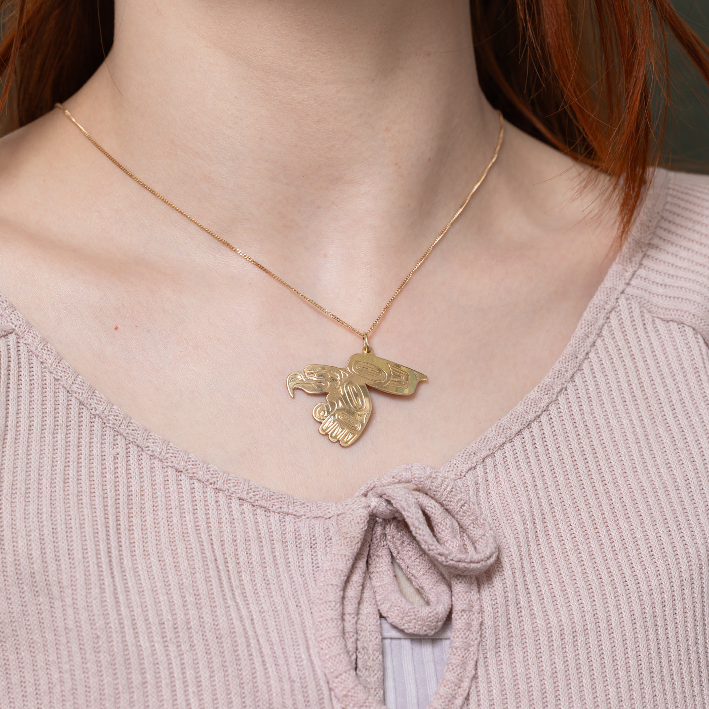 14k Indigenous Eagle Pendant