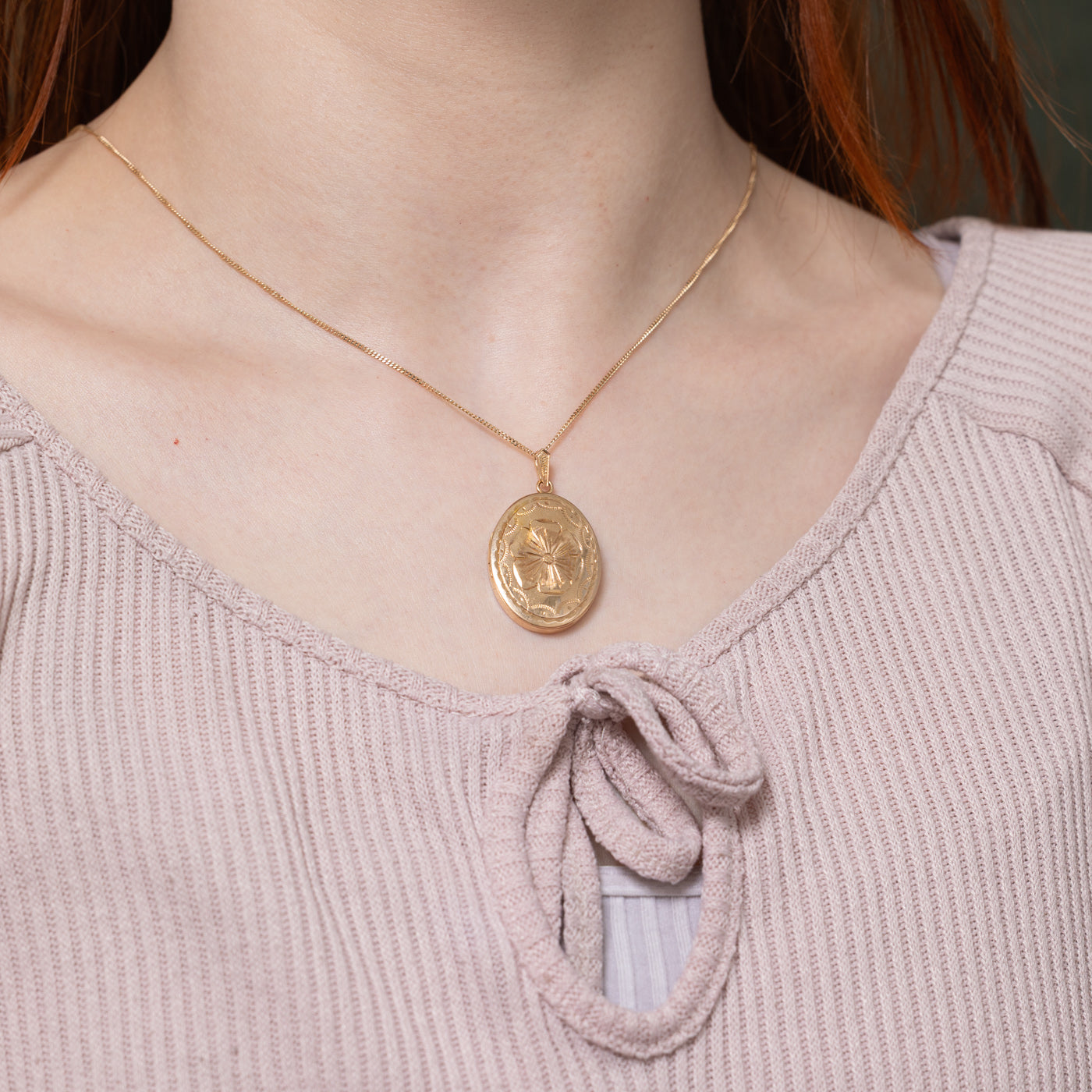 Vintage Polish Engraved Floral Locket