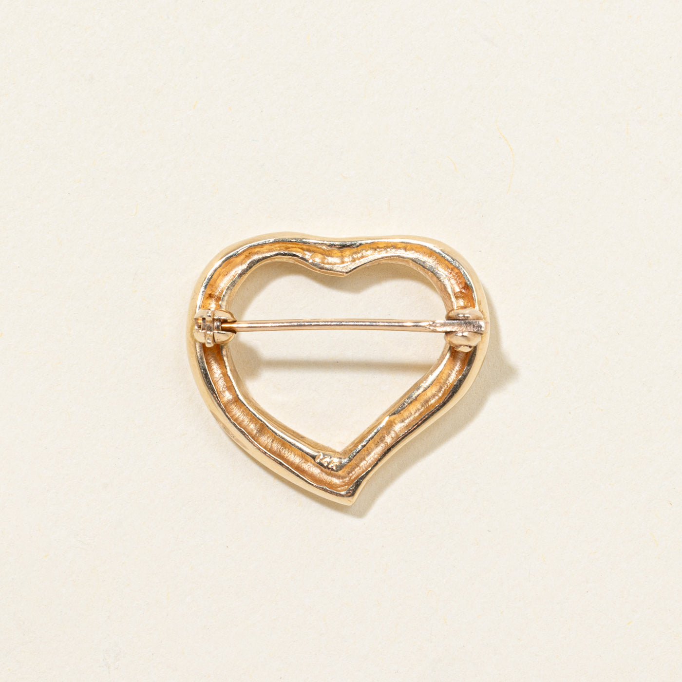14k Heart Brooch