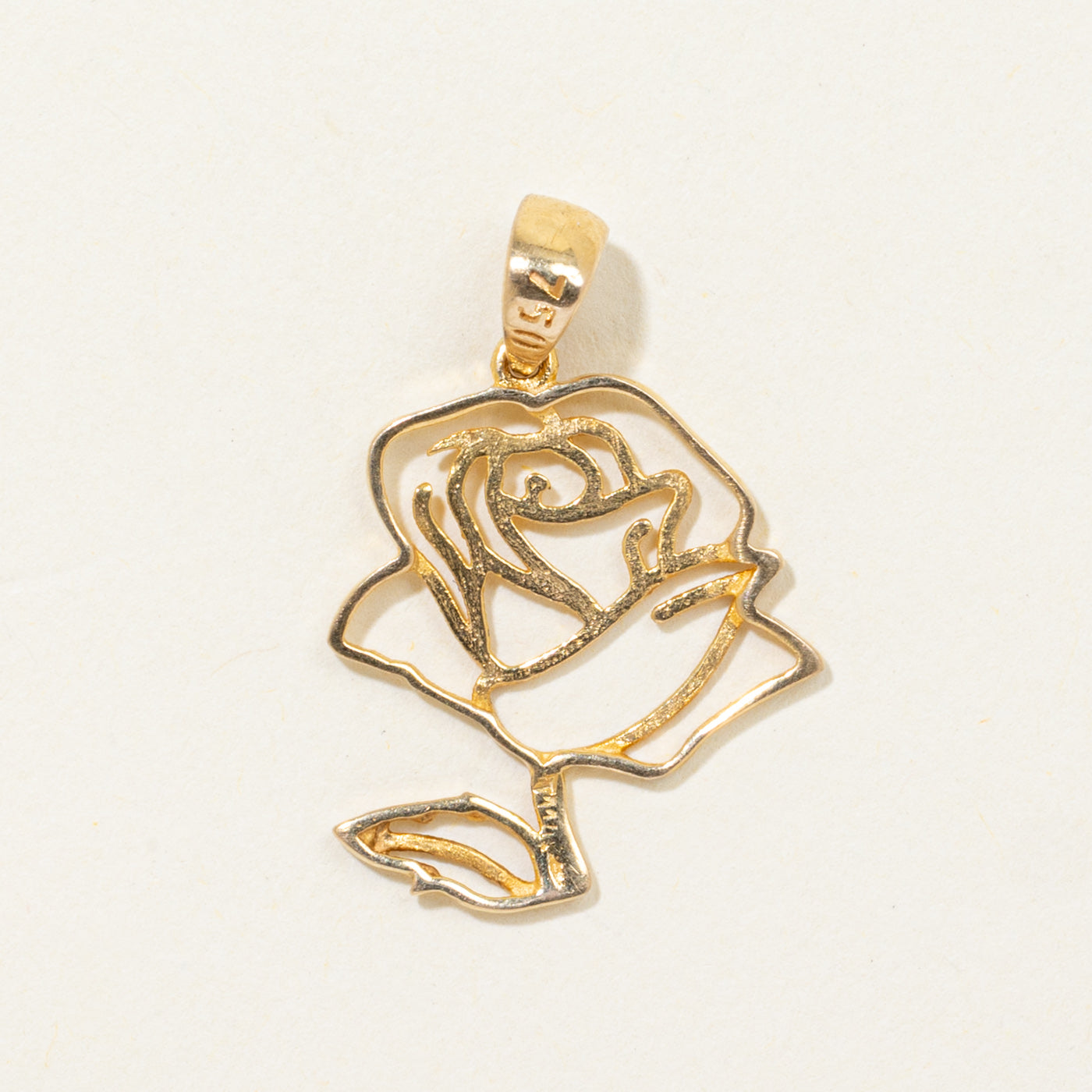 18k Openwork Rose Pendant