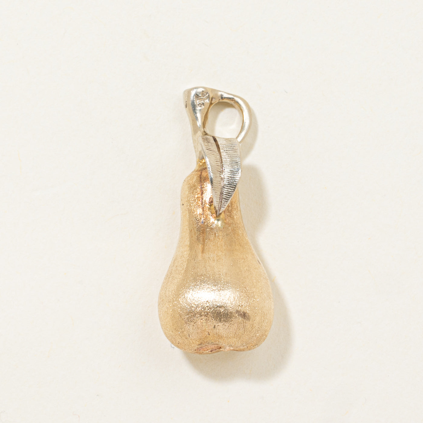 10k Two Tone Pear Pendant