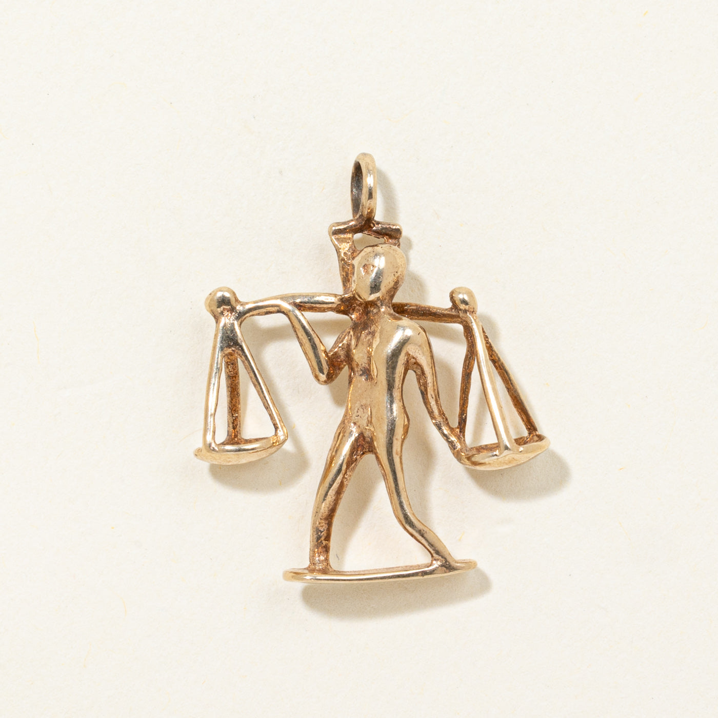 10k Man Carrying Scales Pendant