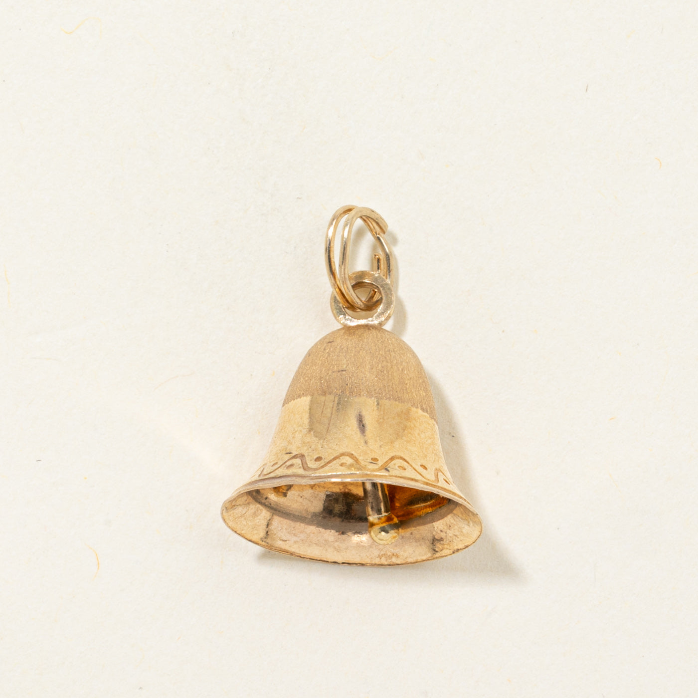 10k Engraved Bell Charm