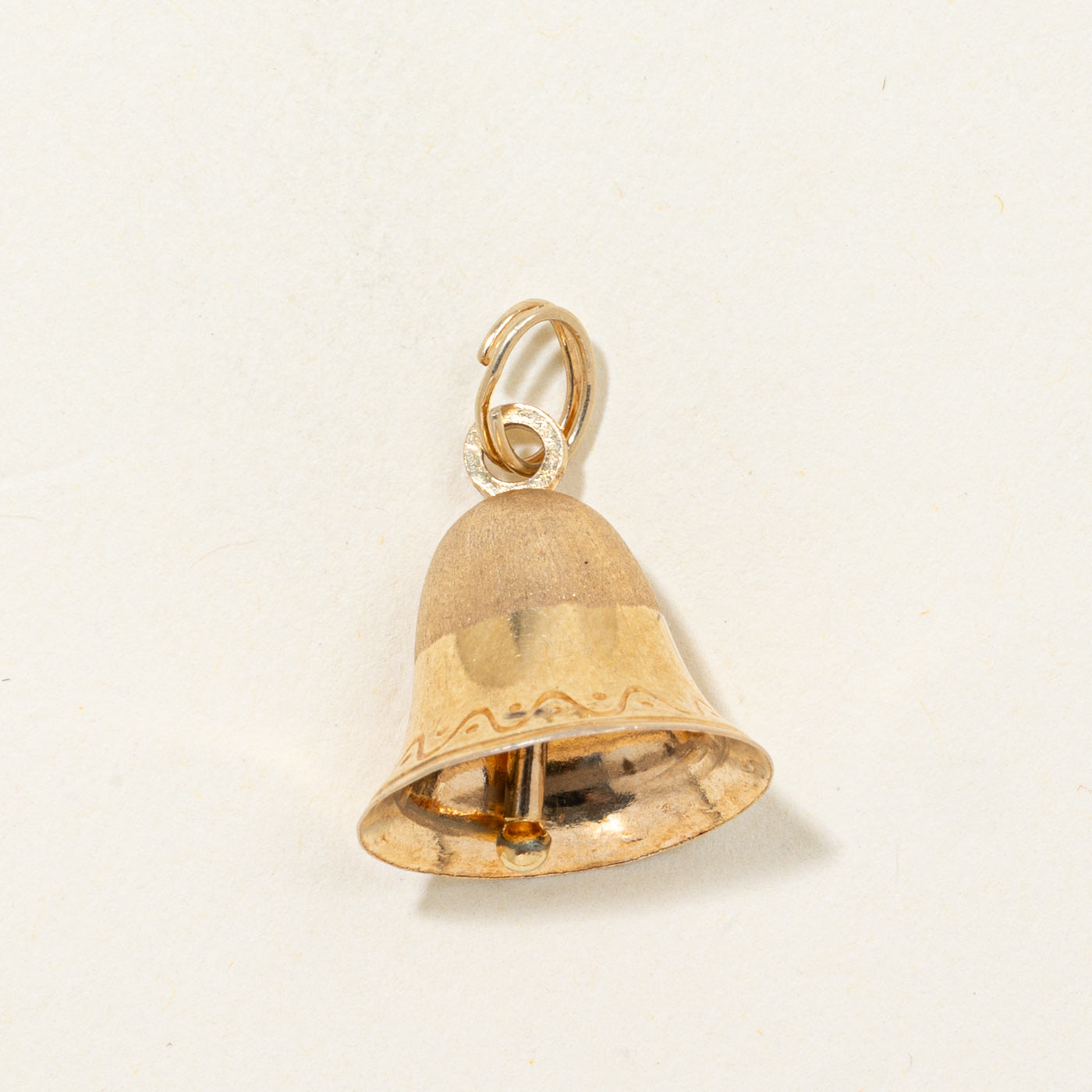 10k Engraved Bell Charm