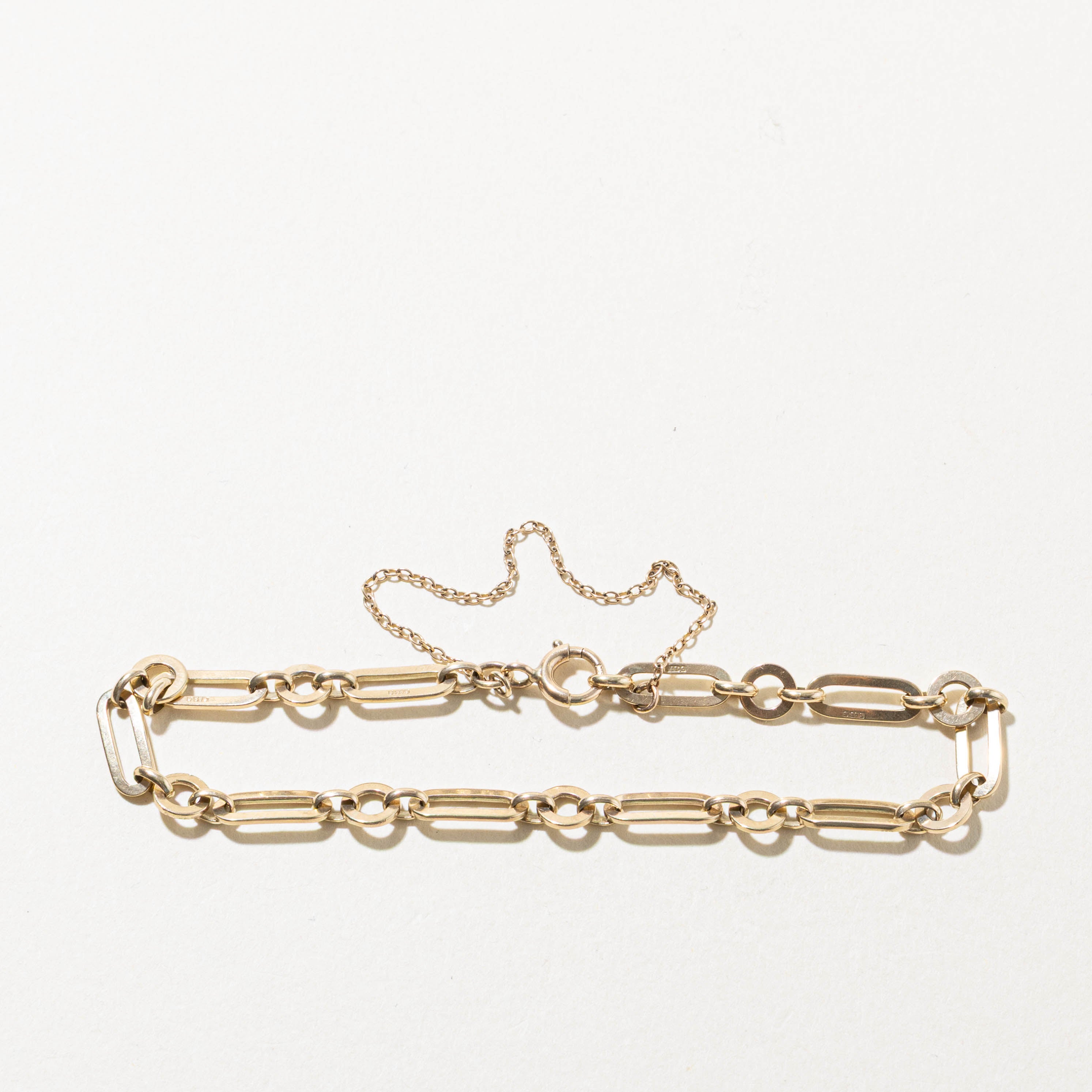 1958 Birmingham 9k Paperclip Chain Bracelet | 7"