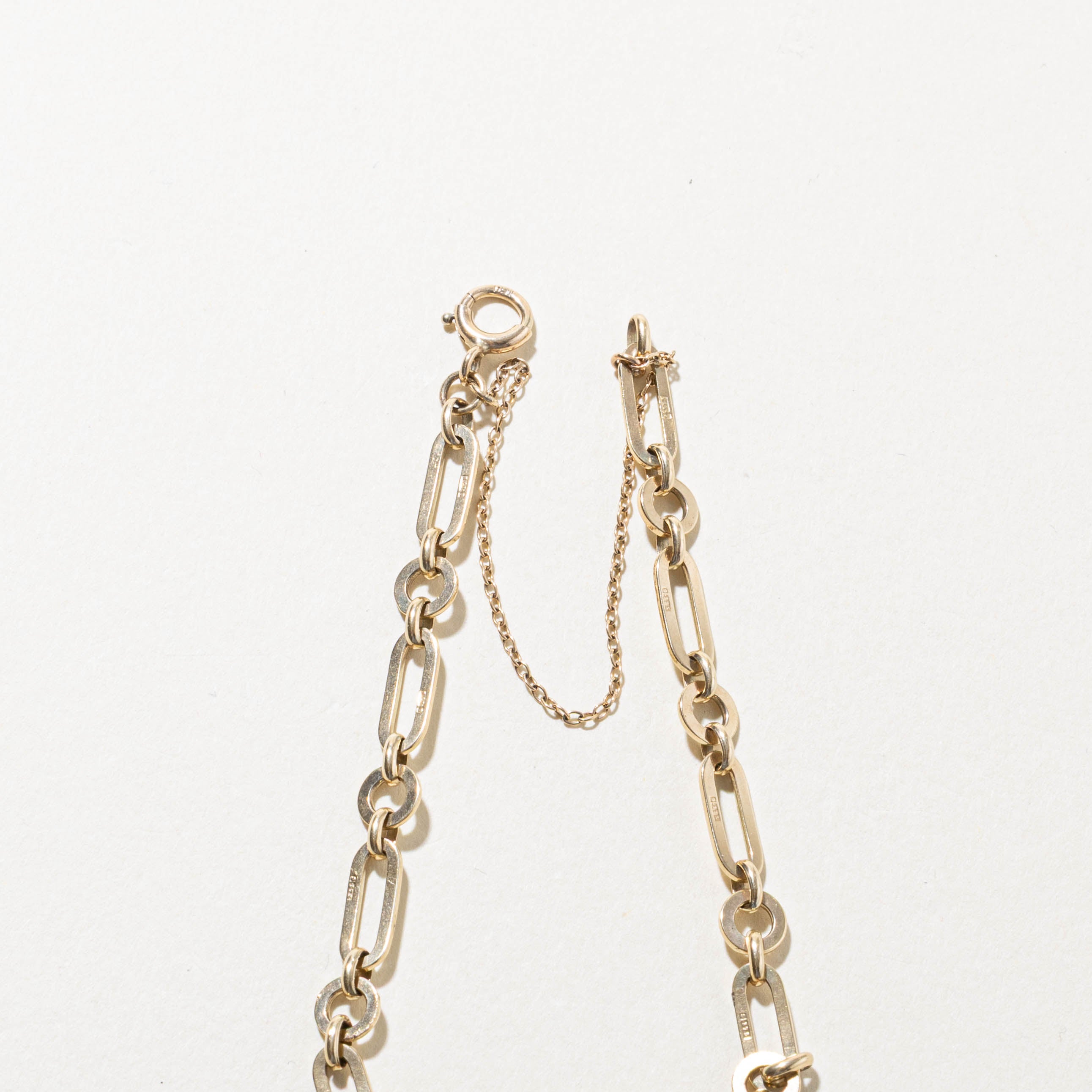 1958 Birmingham 9k Paperclip Chain Bracelet | 7"
