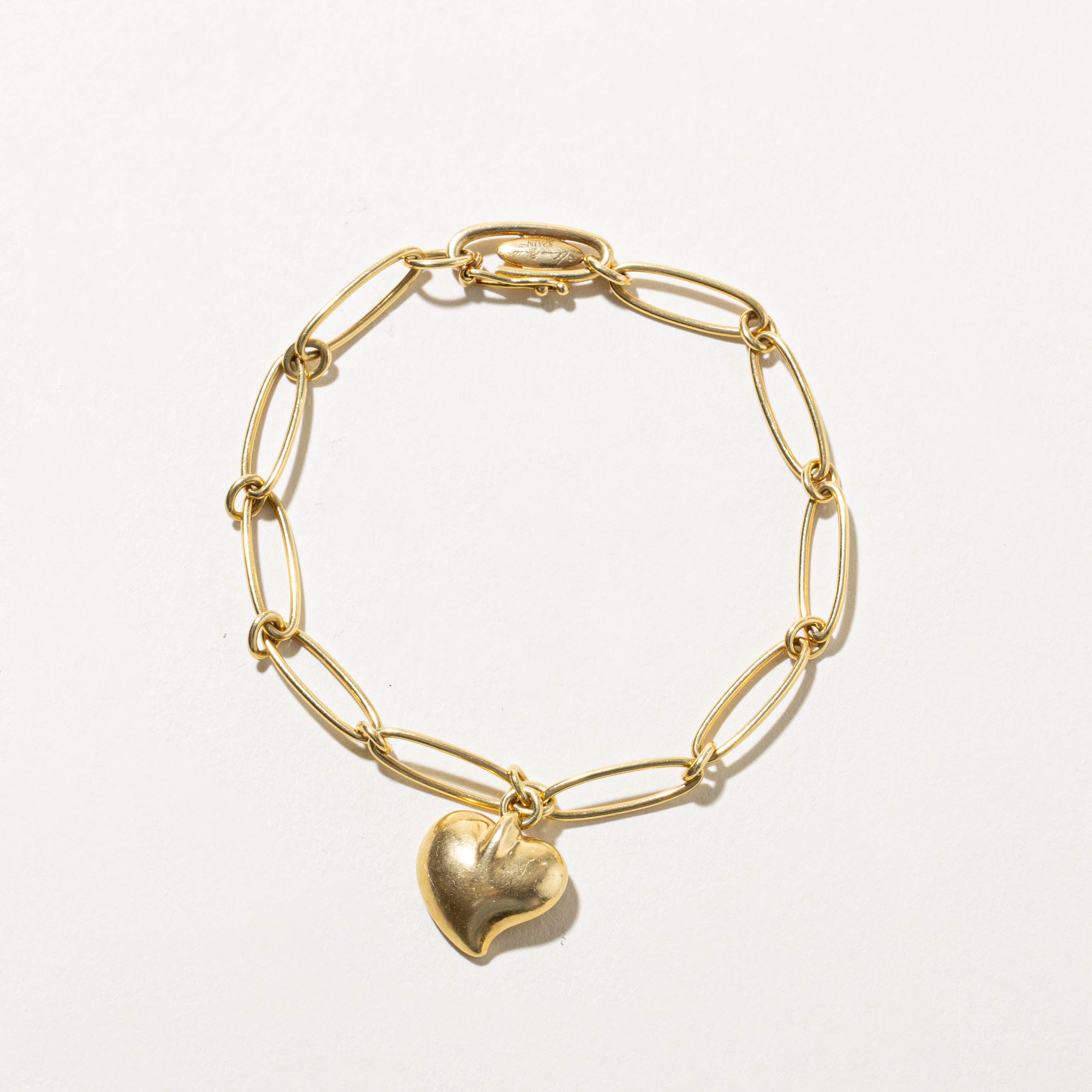‘Tiffany & Co’ Elsa Peretti Curved Heart Charm Bracelet