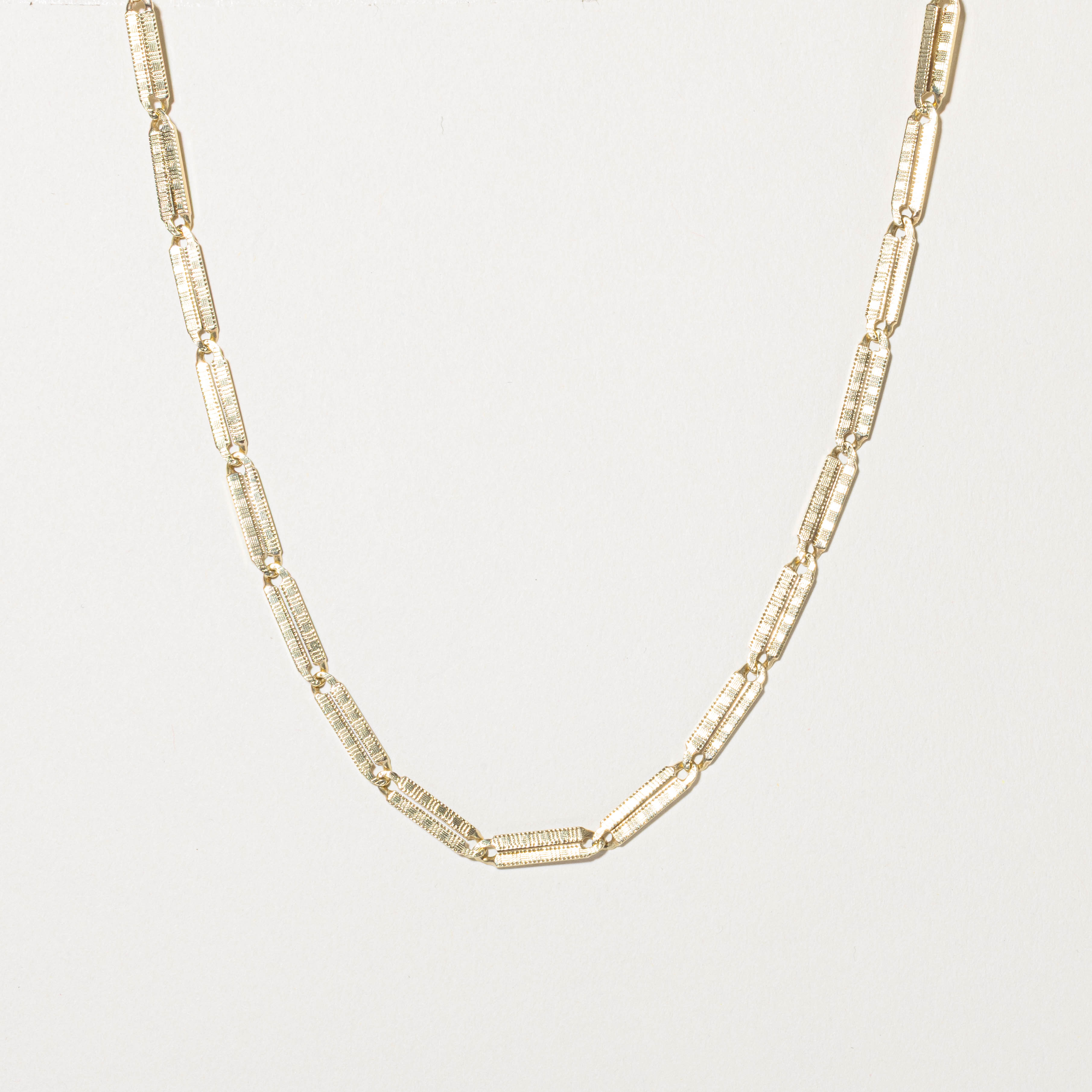 14k Textured Thick Paperclip Necklace | 14.5"