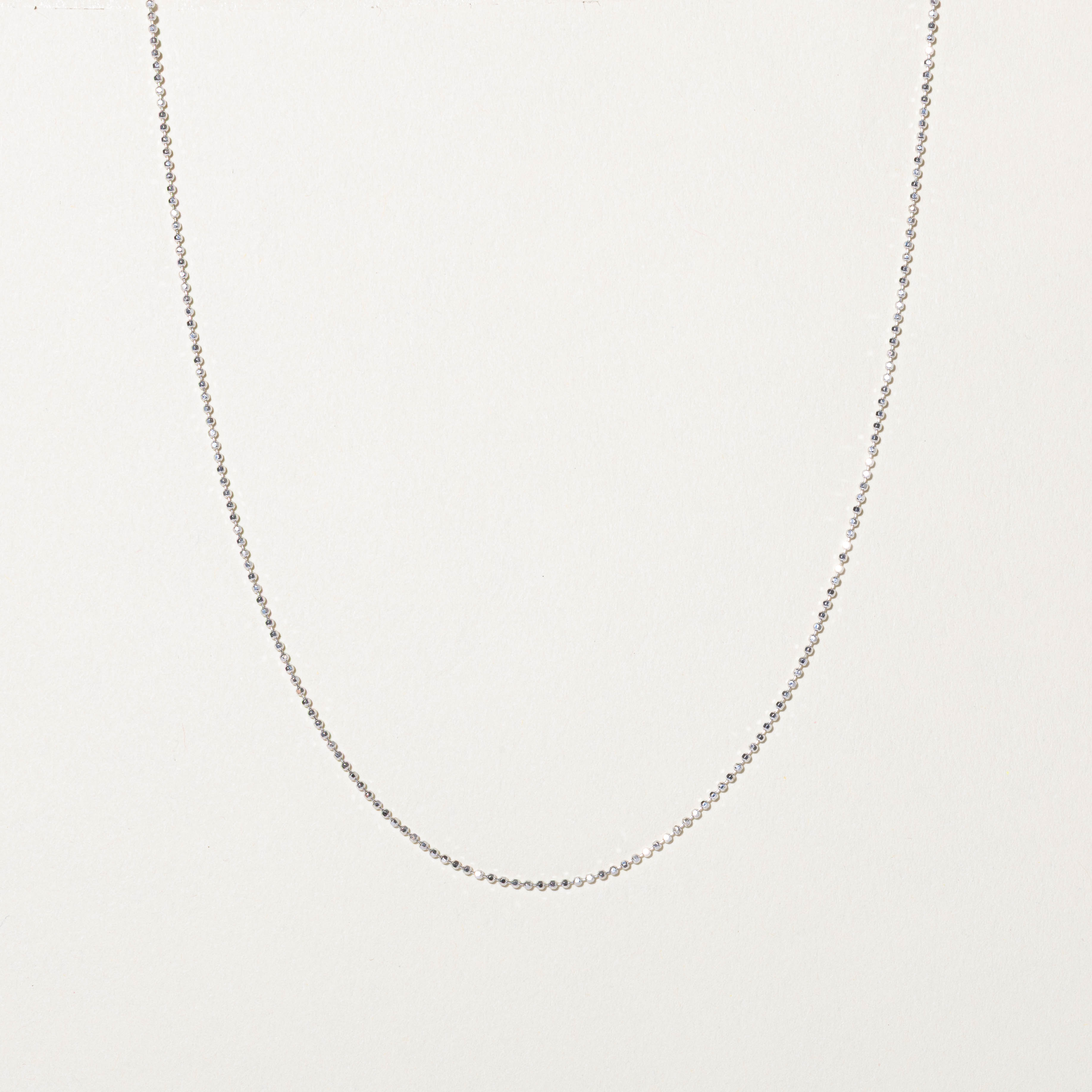 Italian 14k White Gold Bead Link Chain | 17.5"