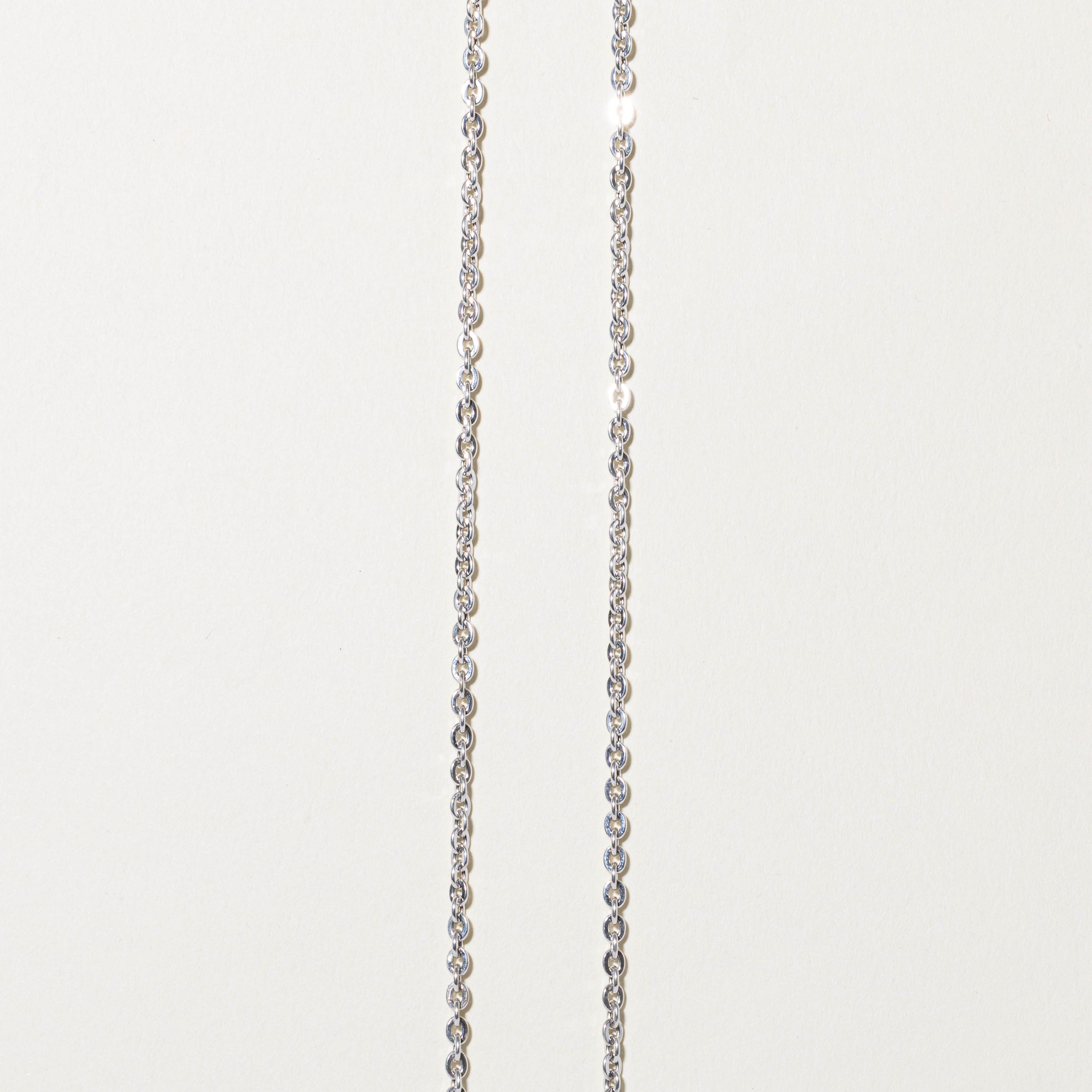 18k White Gold Cable Link Chain | 17"