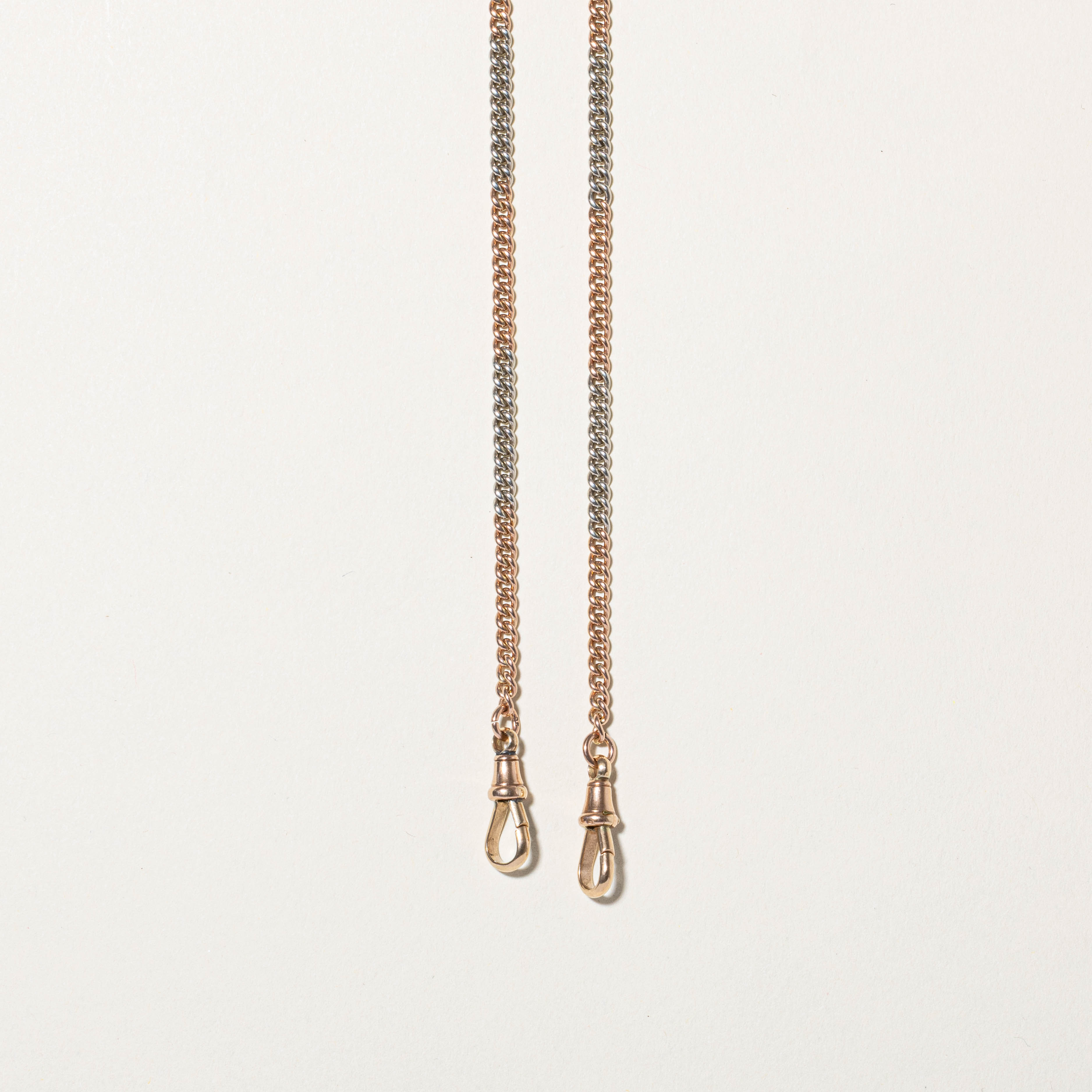 9k Two-Tone Curb Link Chain | 14"