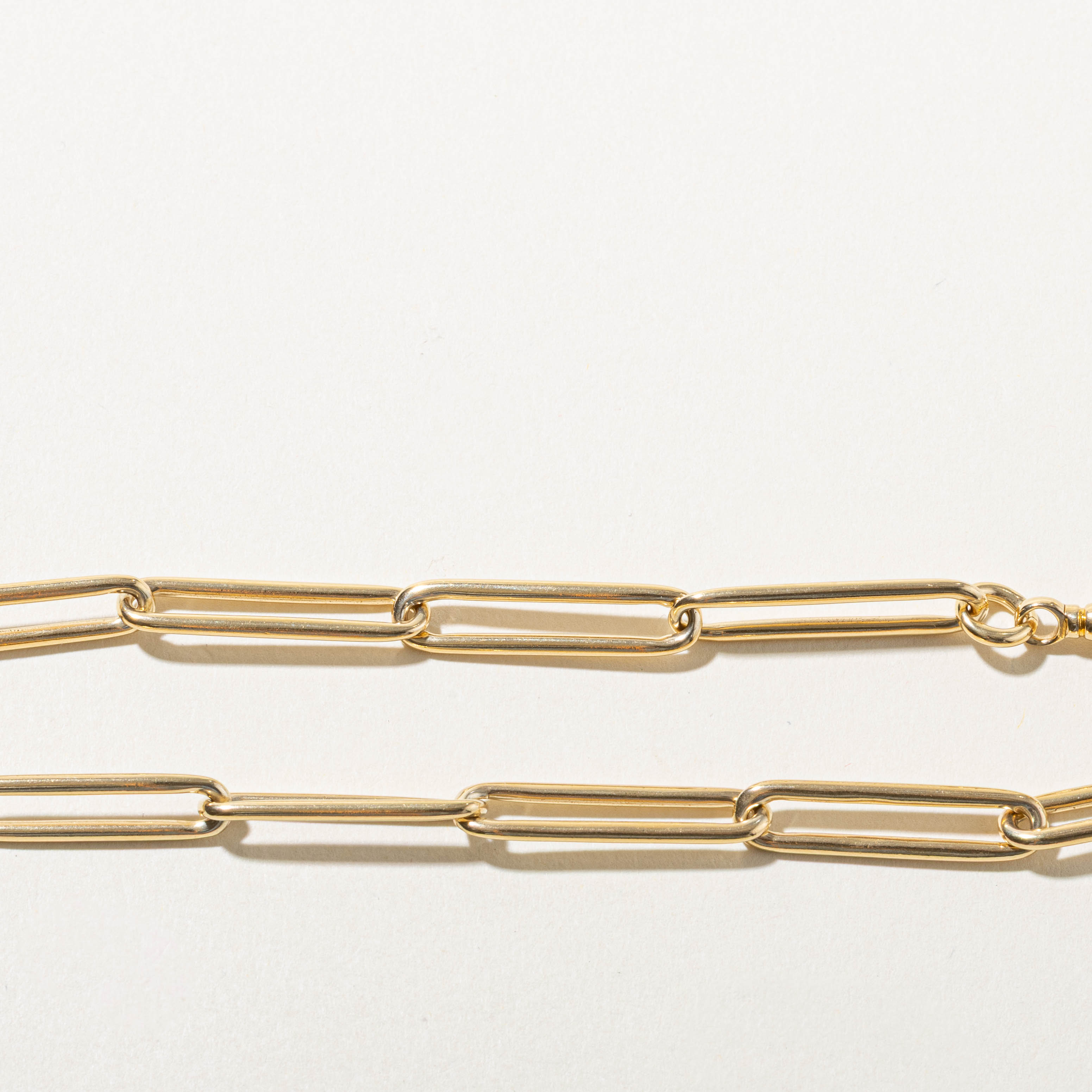 18k Paperclip Link Bar Charm Bracelet