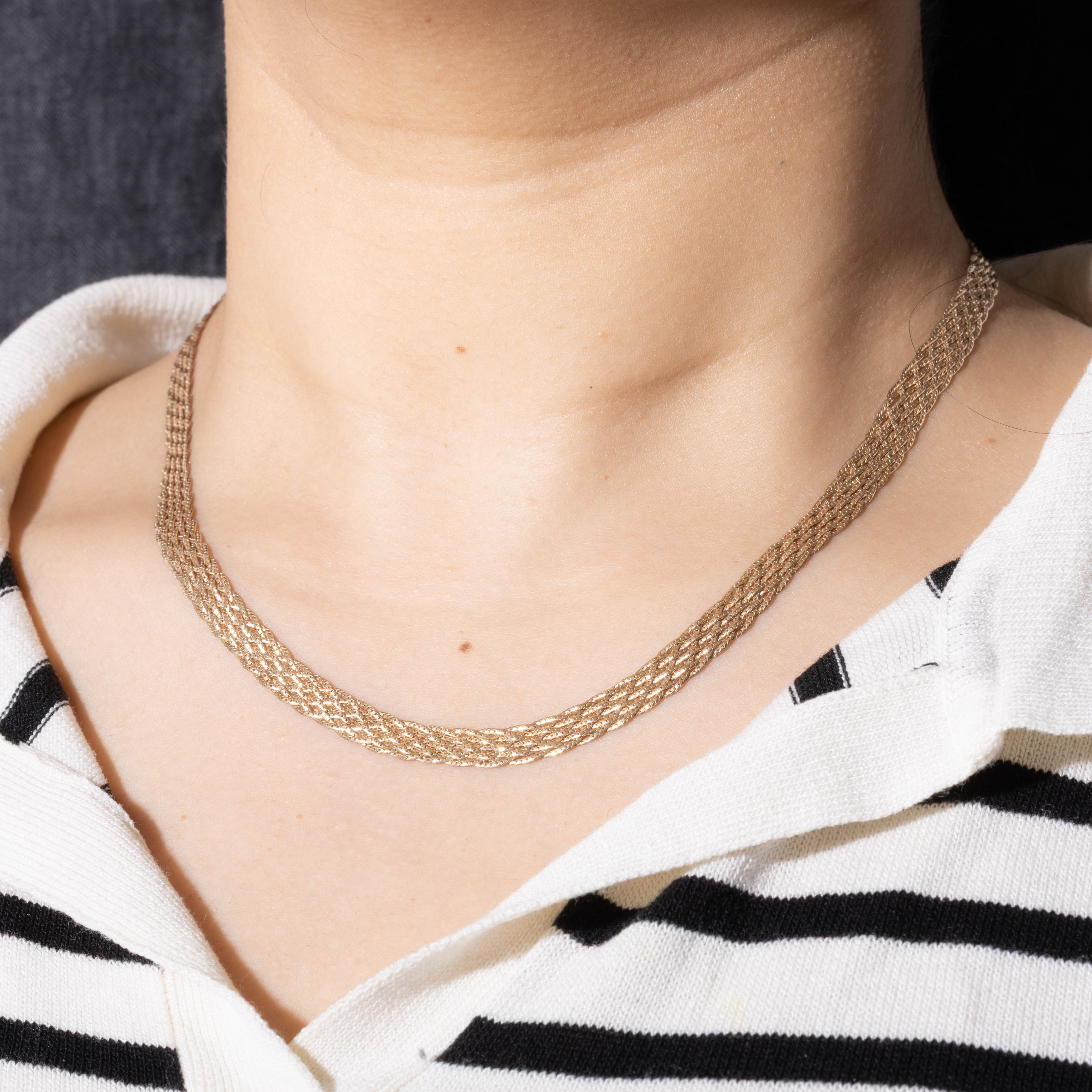 10k Mesh Chain Necklace | 17.5"